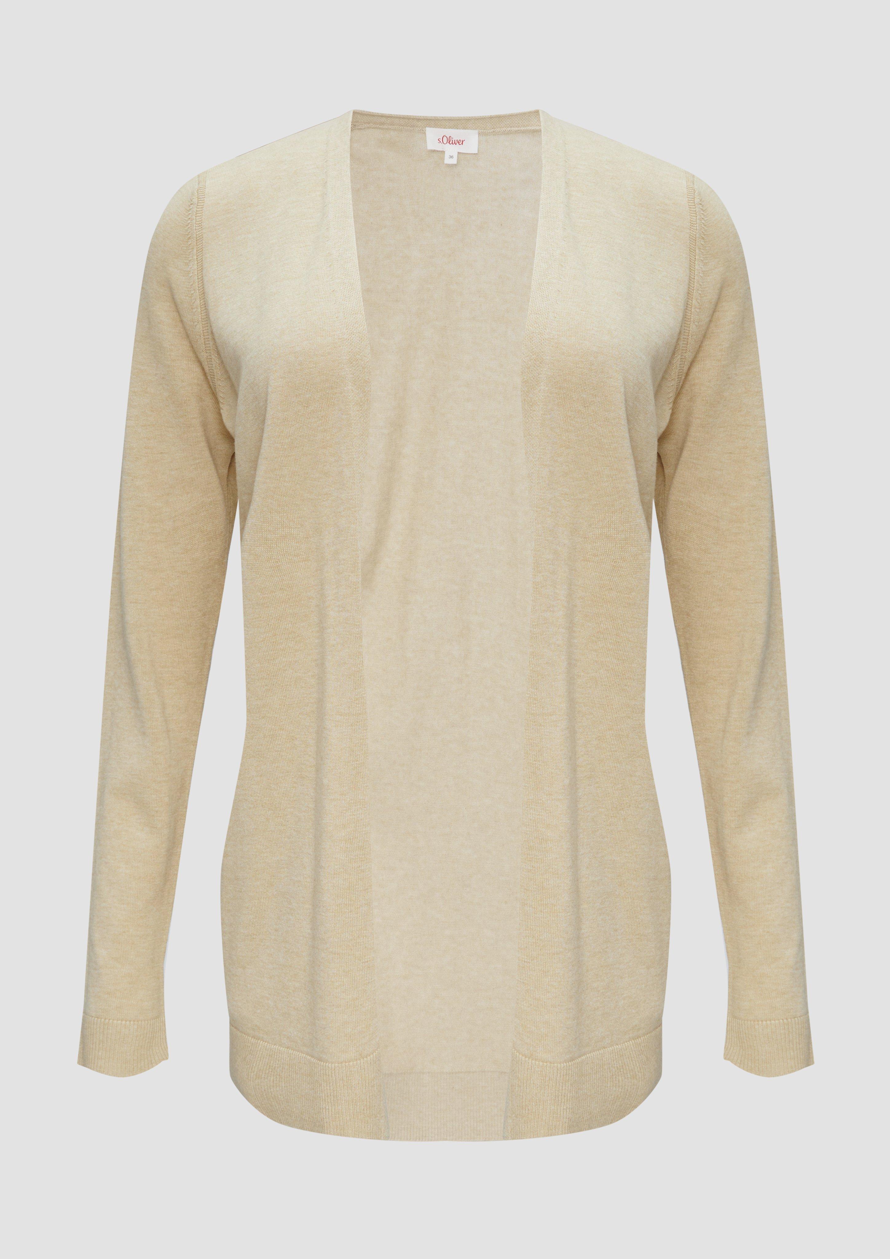 s.Oliver - Cardigan aus Viskose-Baumwollmix, Damen, Beige