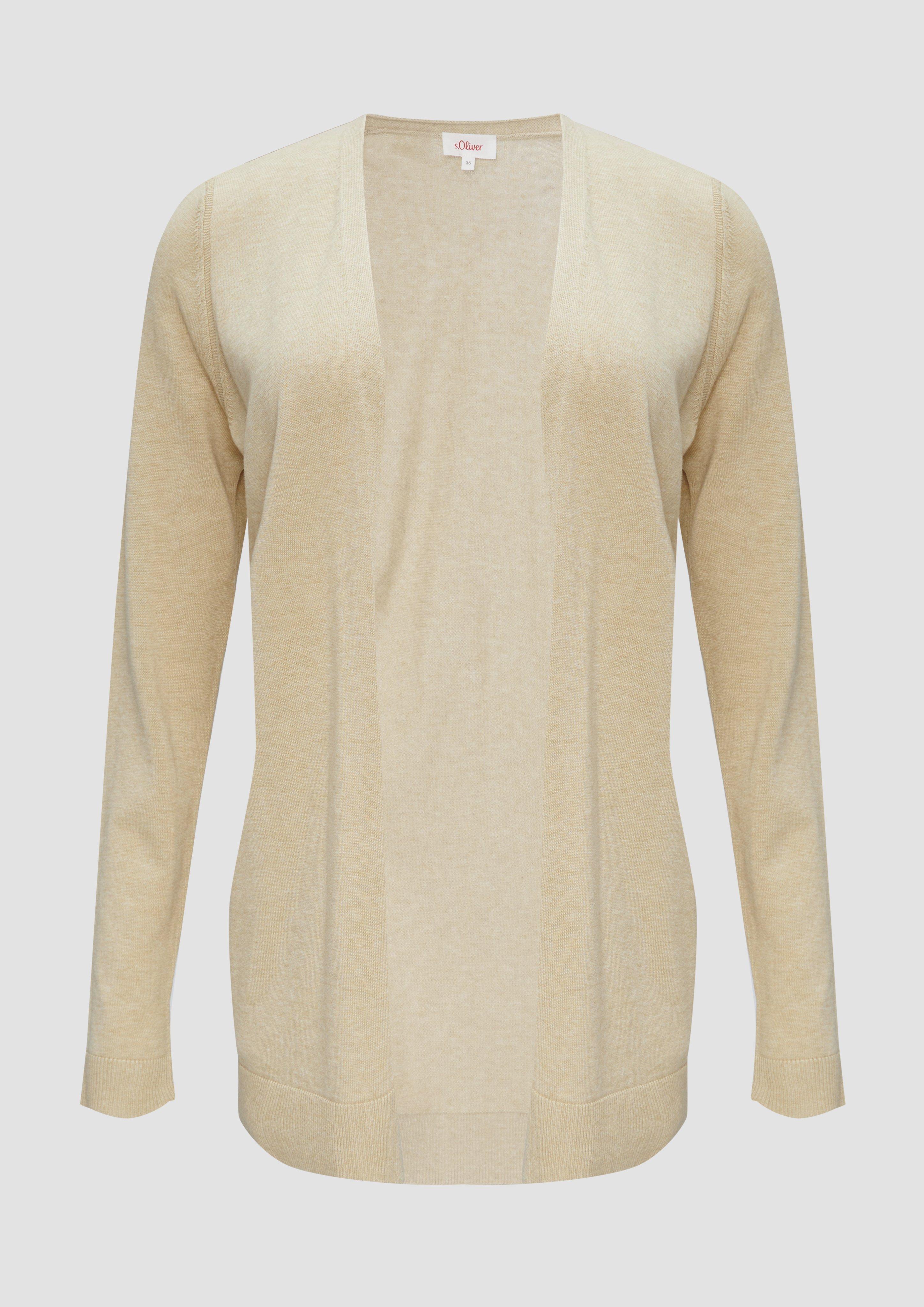 Thumbnail - s.Oliver - Cardigan aus Viskose-Baumwollmix, Damen, Beige