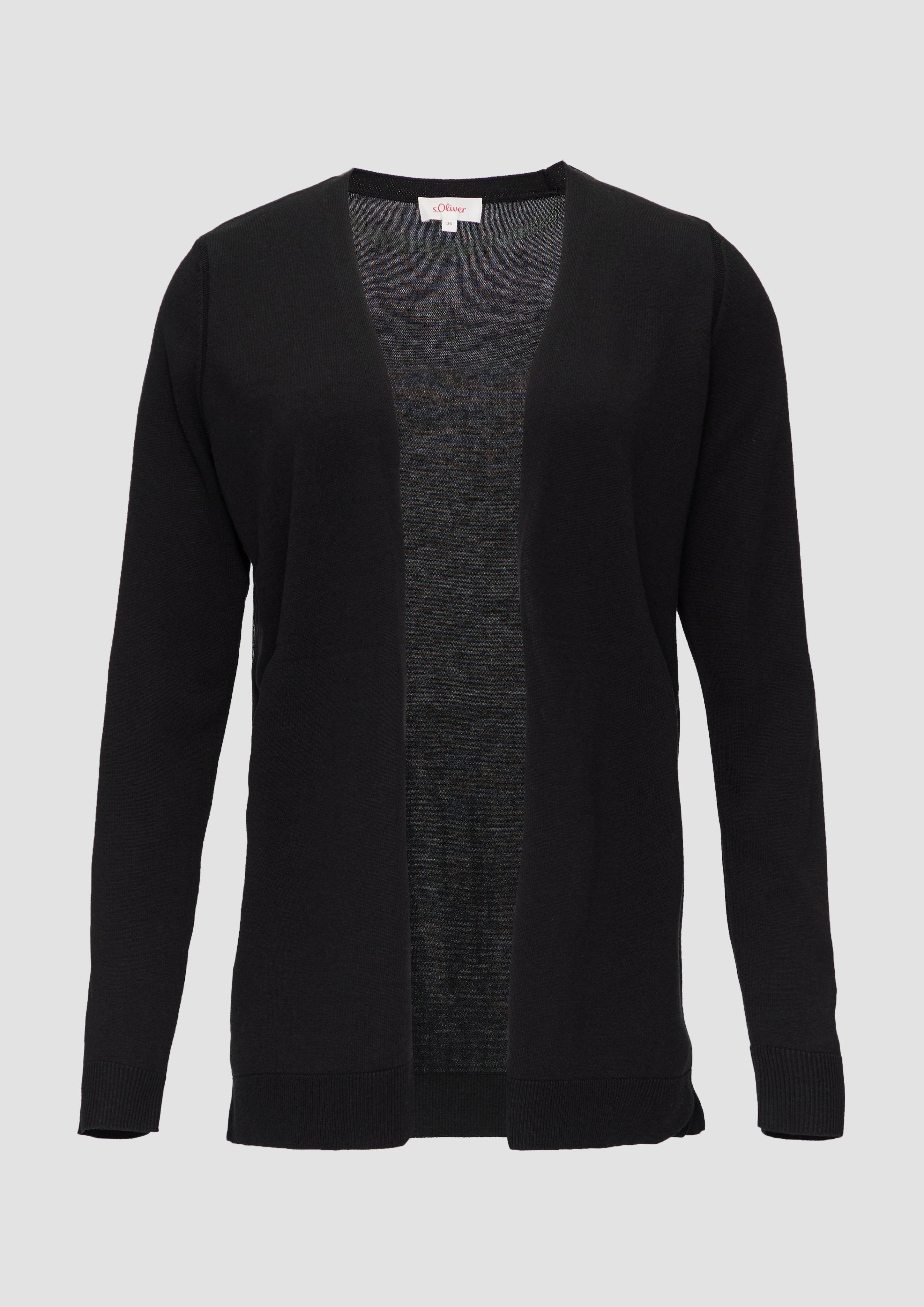 s.Oliver - Cardigan aus Viskose-Baumwollmix, Damen, schwarz