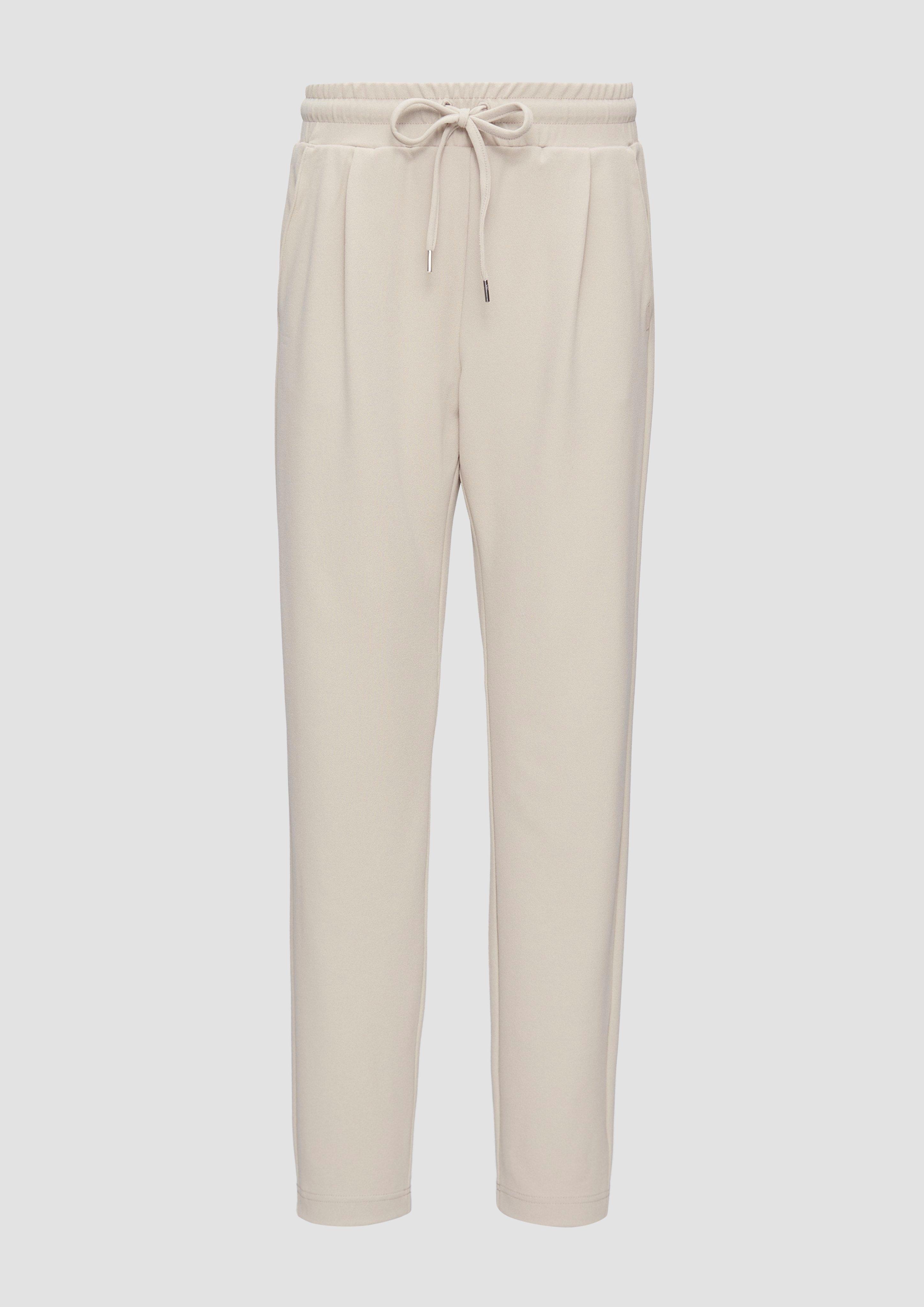 QS - Jogpants aus Interlock-Crêpe, Damen, Beige