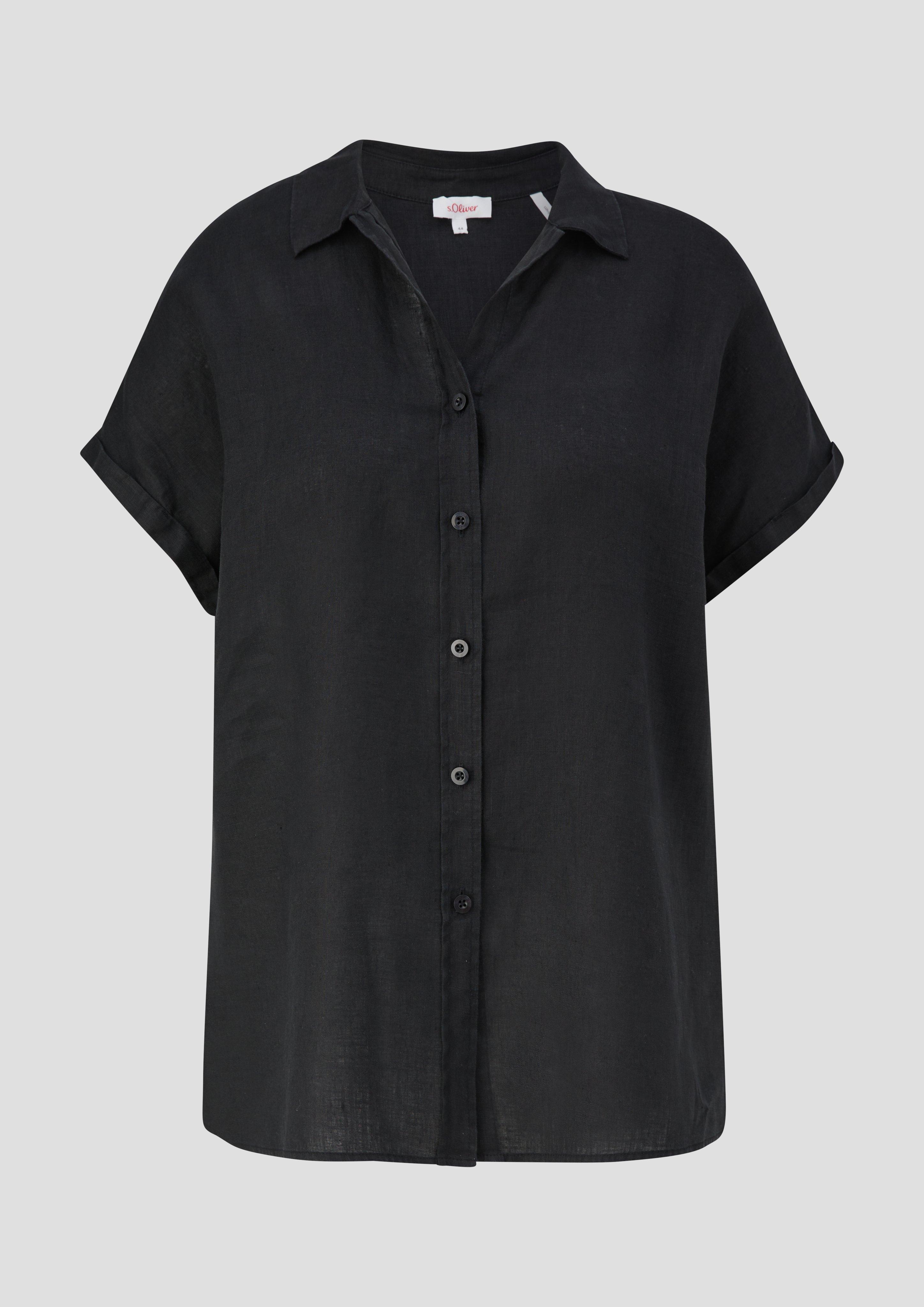 s.Oliver - Bluse aus Leinen, Damen, schwarz