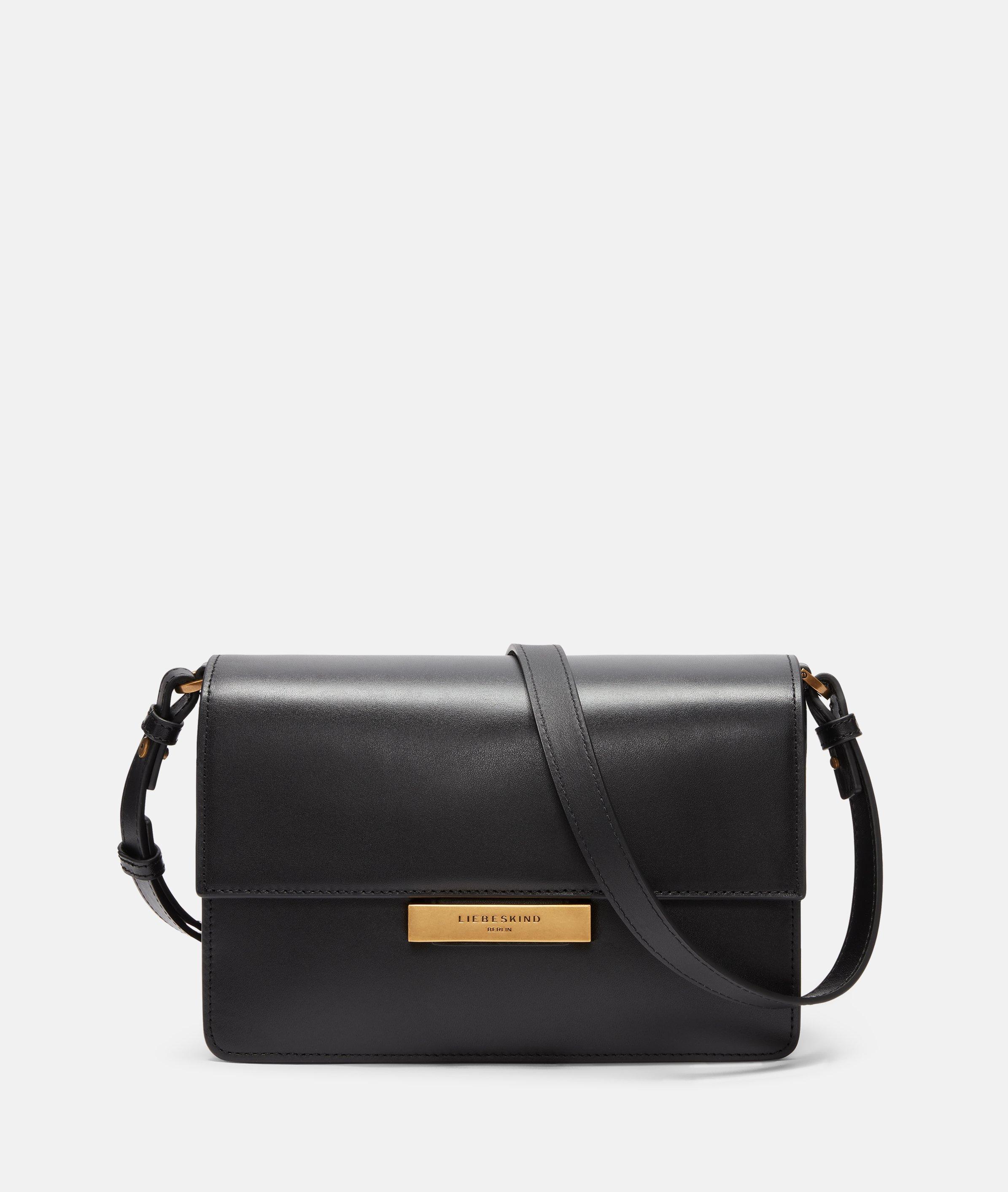 Liebeskind Berlin - Geräumige Crossbody-Bag aus festem Glattleder -  schwarz