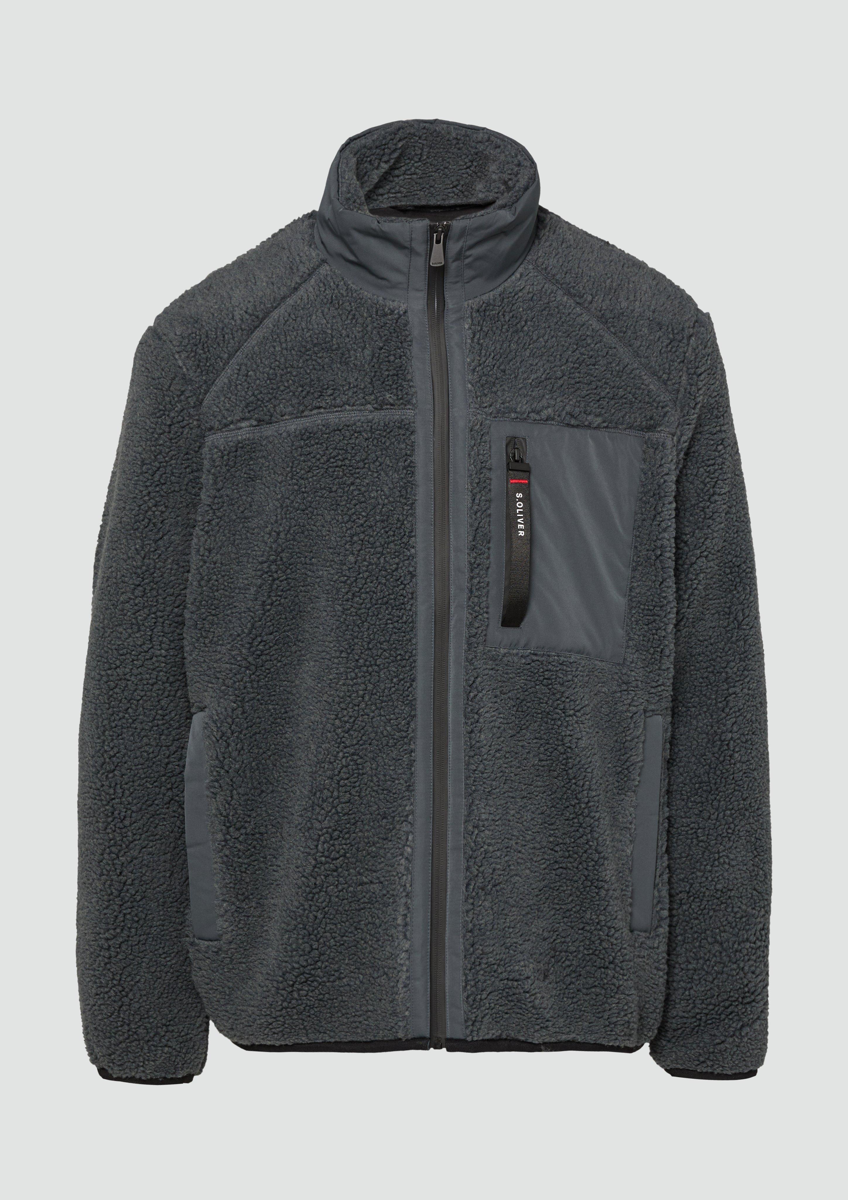Thumbnail - s.Oliver - Outdoor-Jacke mit warmem Teddy-Plüsch, Herren, grau