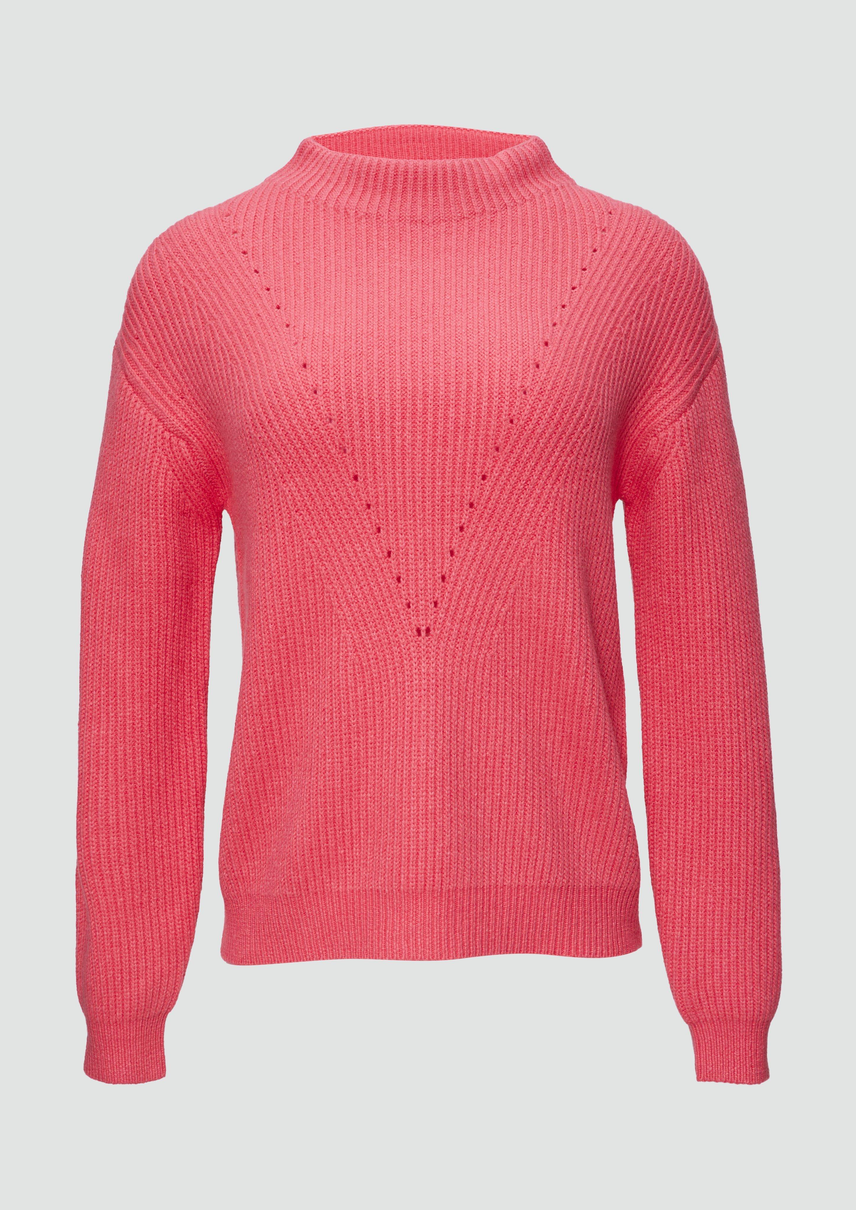 s.Oliver - Strickpullover mit Ajour-Detail, Damen, Rosa