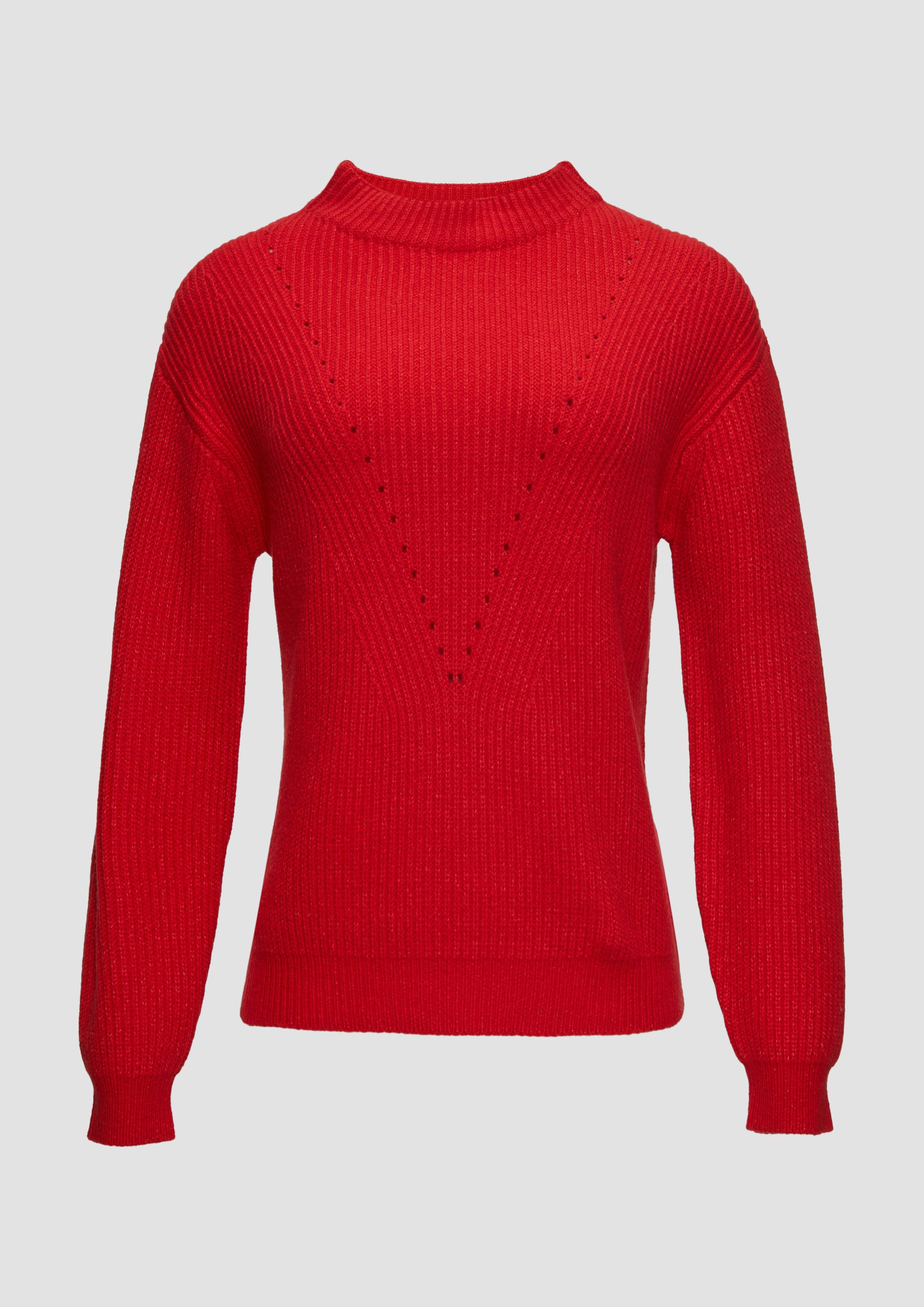 s.Oliver - Weicher Strickpullover im Relaxed Fit, Damen, rot