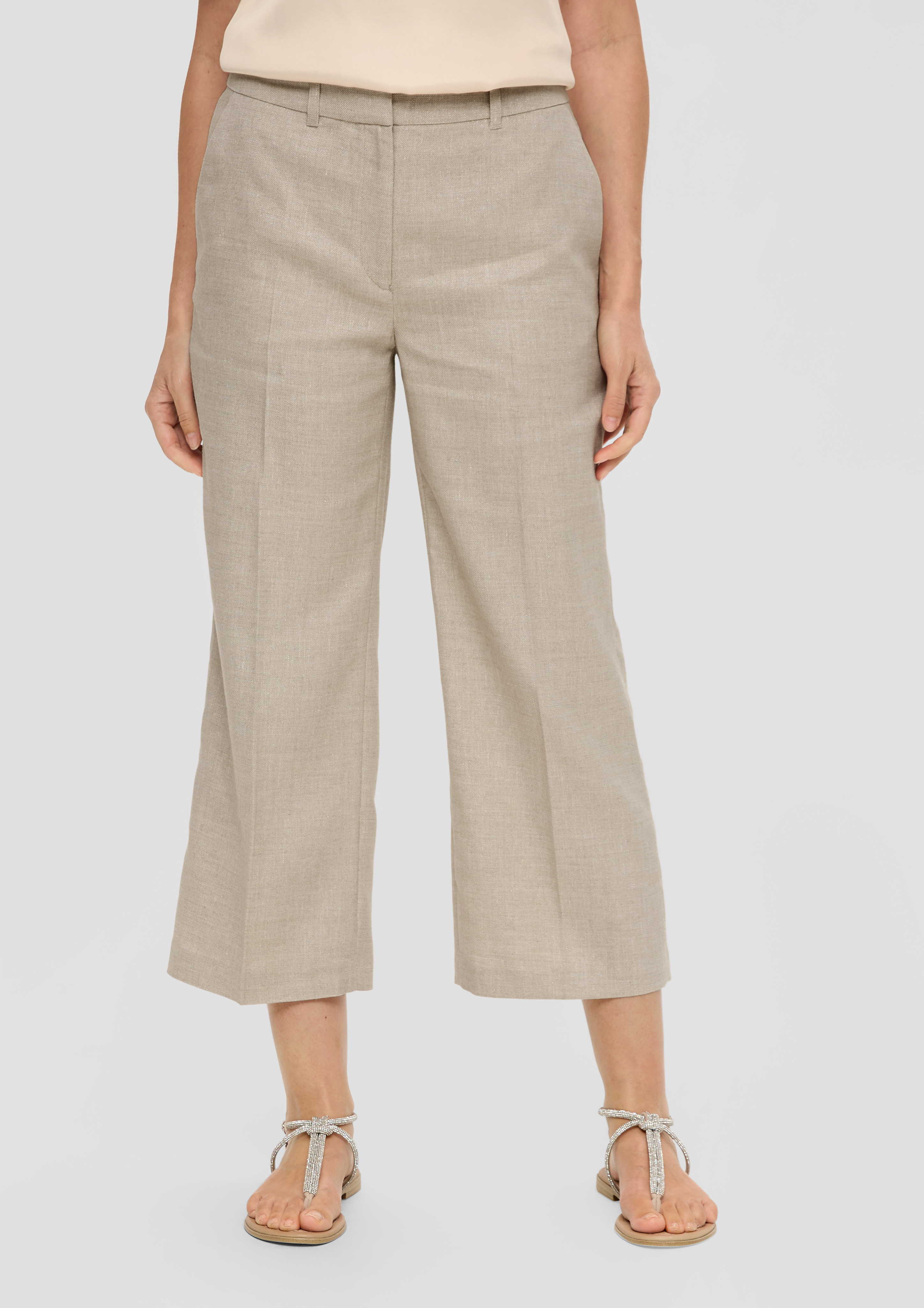 rehellinen linen tuck culotte / beige
