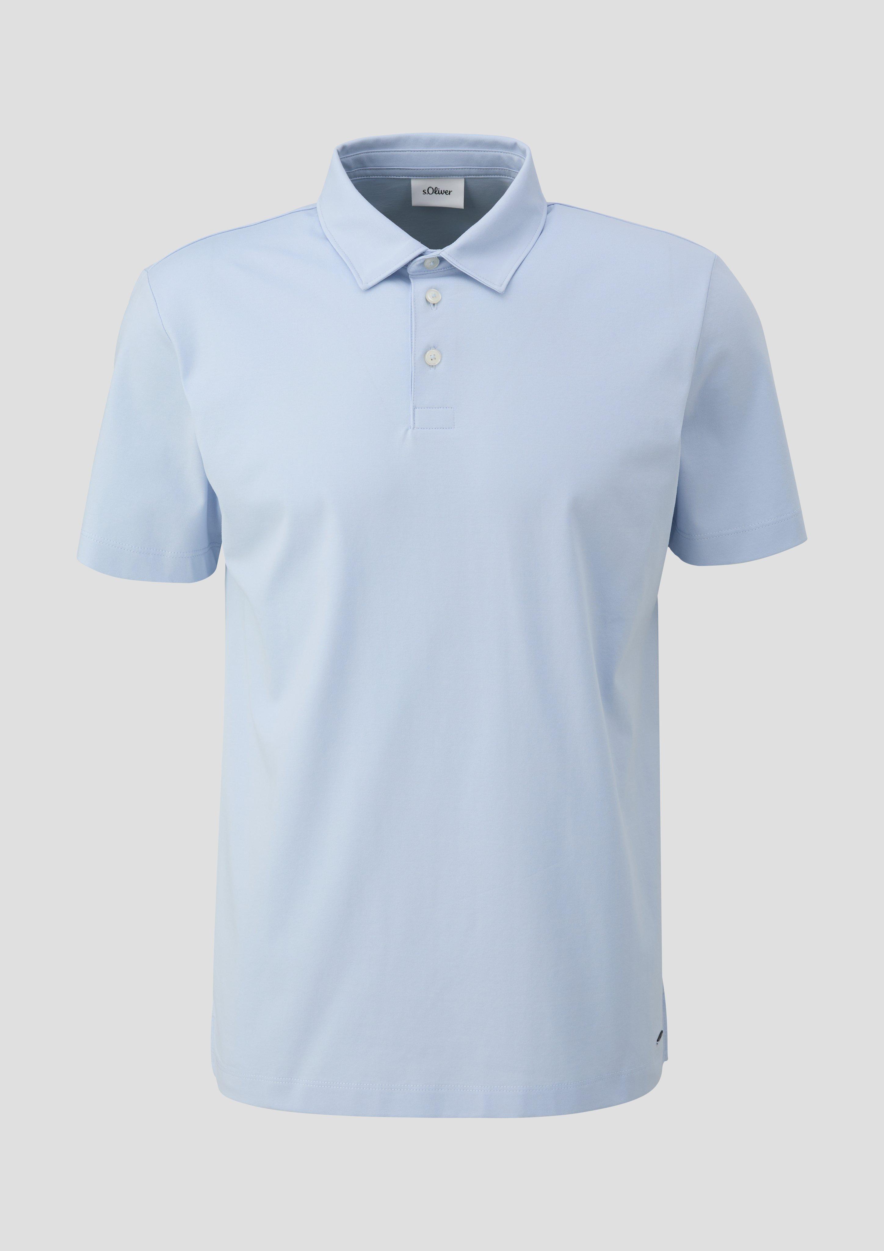 s.Oliver - Poloshirt aus Jersey mit seitlich geschlitztem Saum, Herren, blau