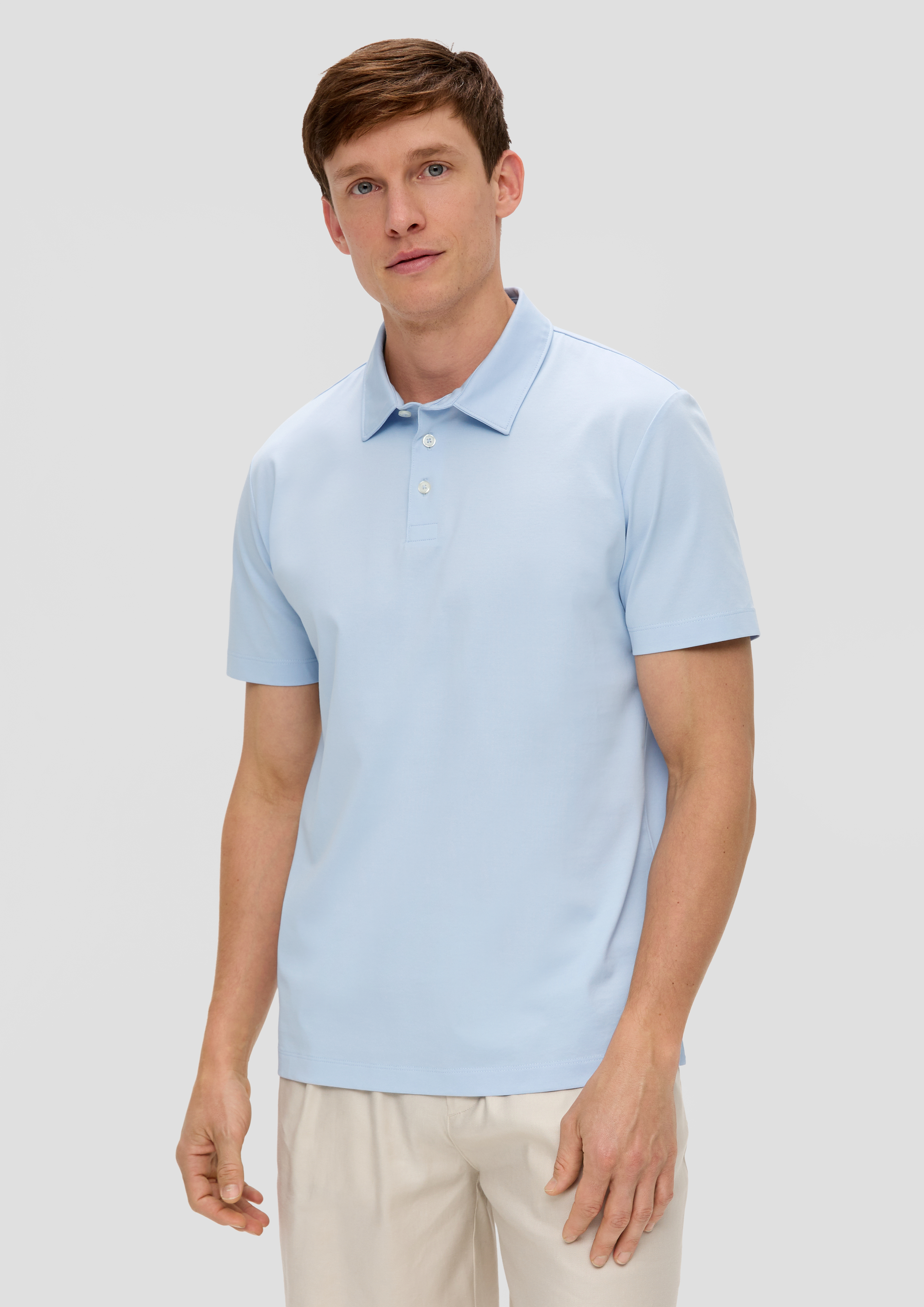 S.Oliver Poloshirt aus Jersey mit seitlich geschlitztem Saum