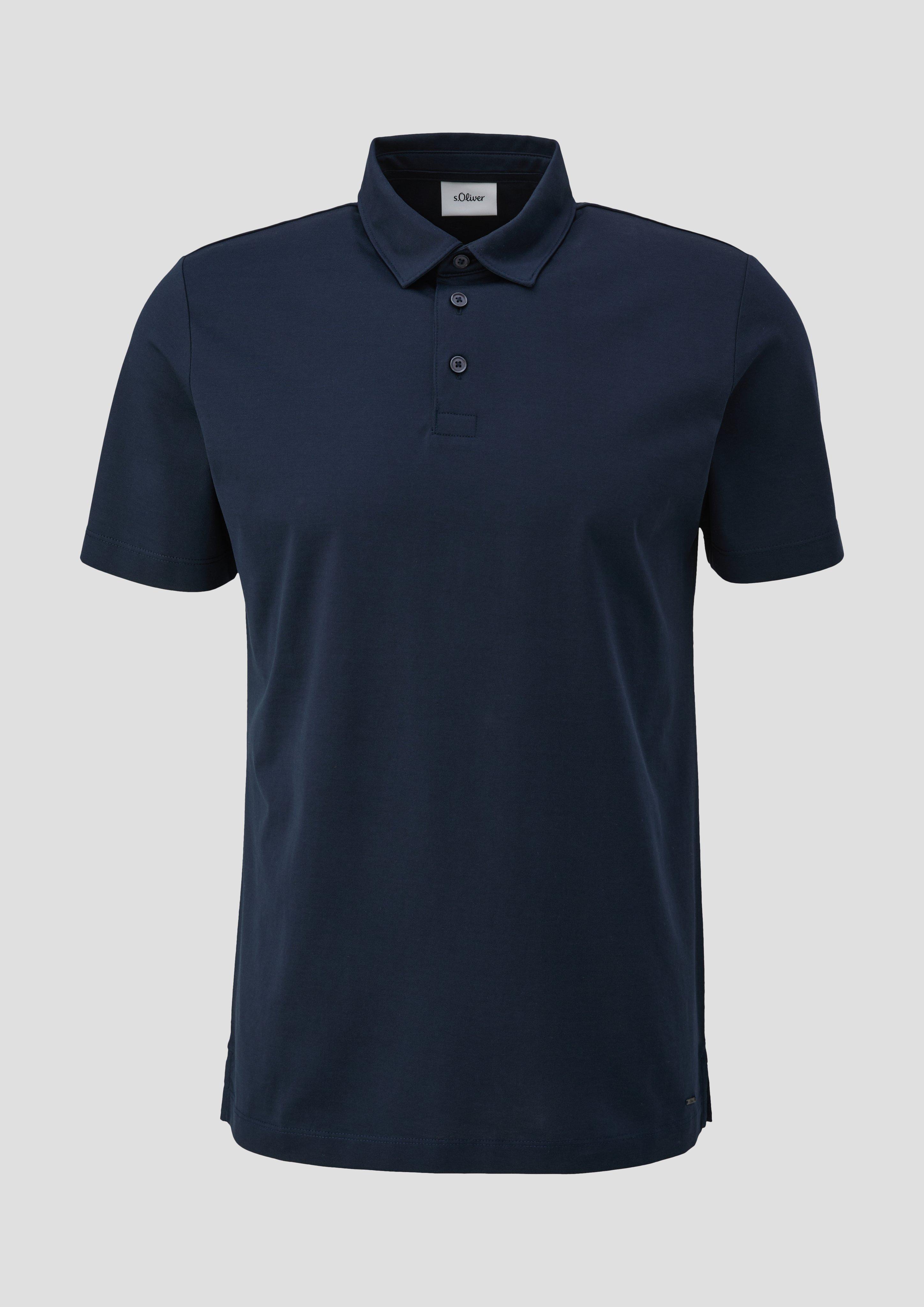 s.Oliver - Poloshirt aus Jersey mit seitlich geschlitztem Saum, Herren, blau