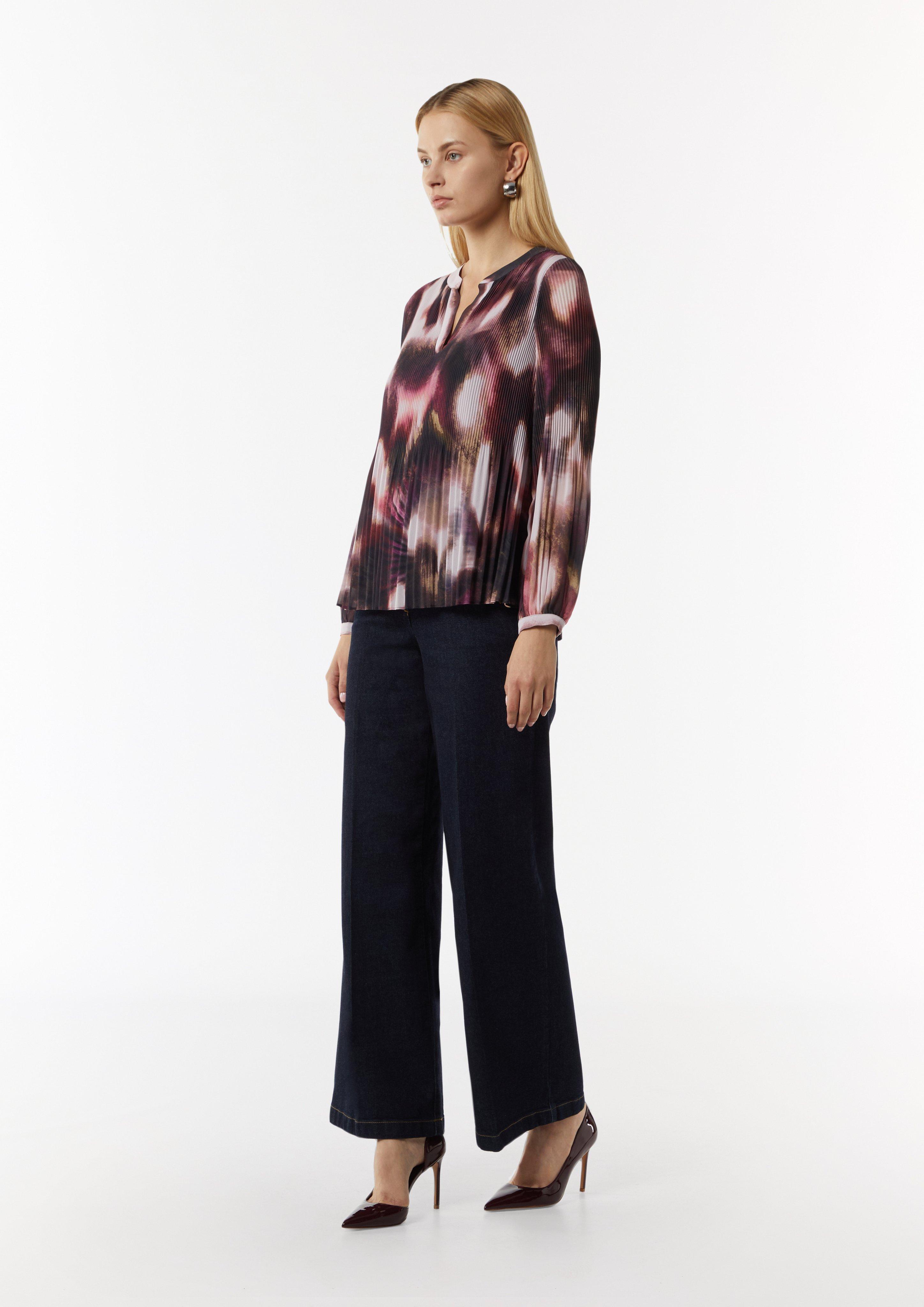 Tunic blouse in pleated chiffon - lilac | Comma Tunic blouse in pleated chiffon - lilac | Comma