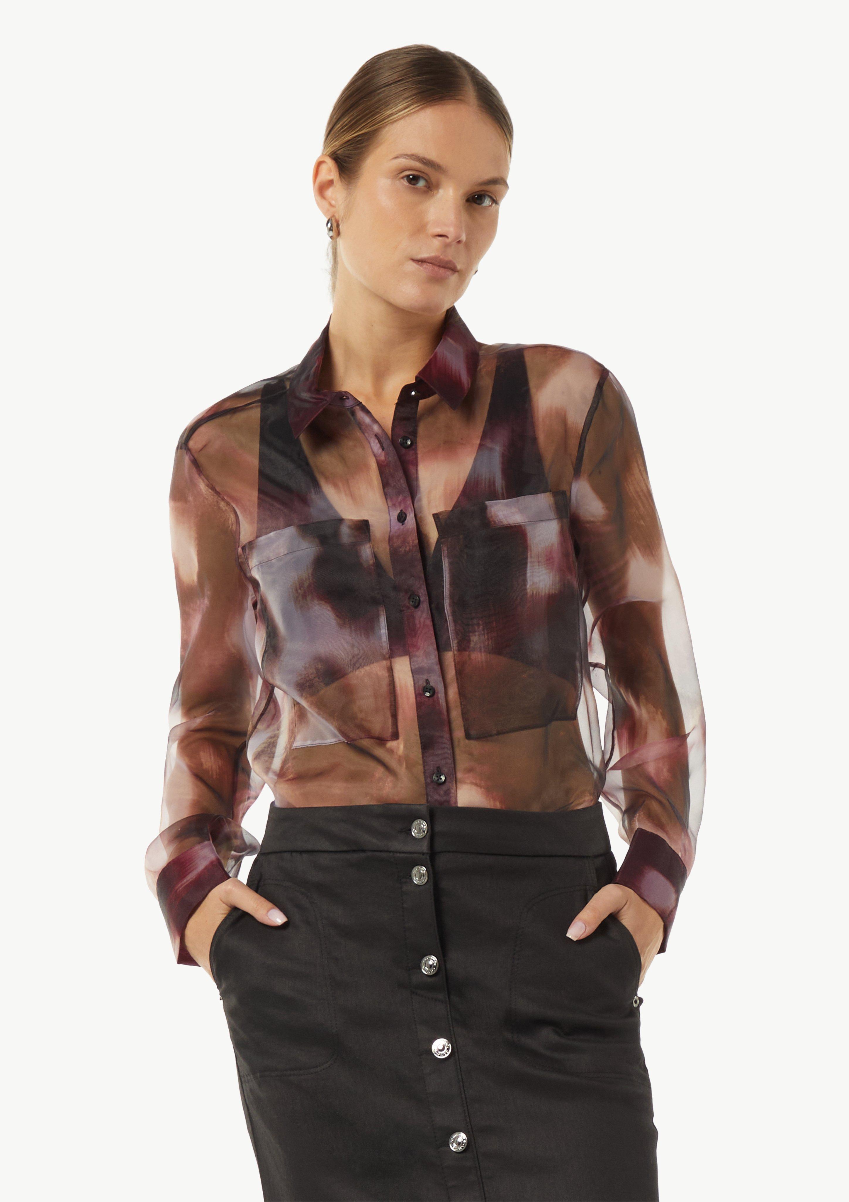 Sheer organza shirt blouse - Purple | SCAYLE