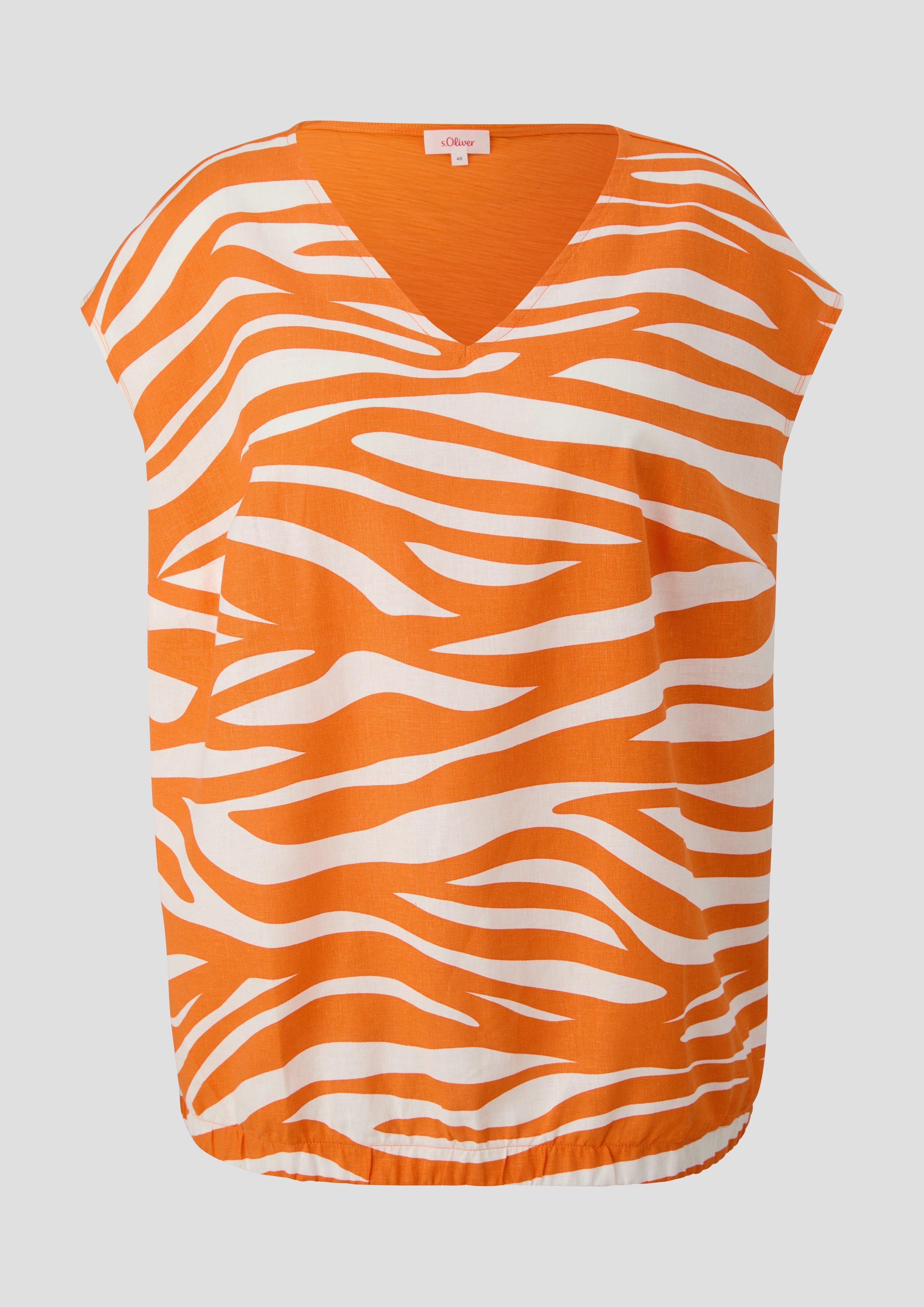 s.Oliver - Ärmelloses Shirt mit V-Ausschnitt, Damen, Orange