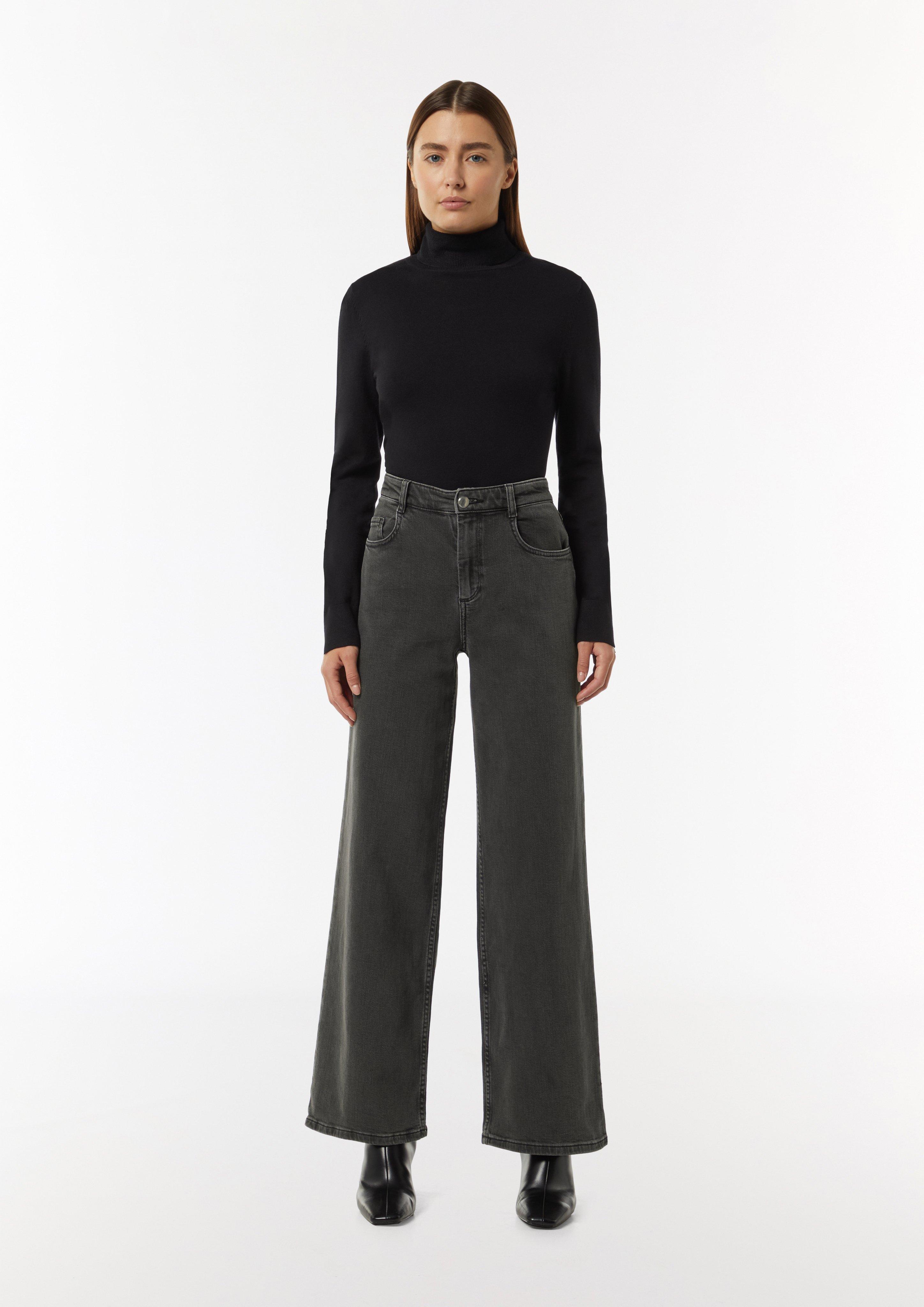 Jeans with a wide leg - dark grey | Comma Jeans with a wide leg - dark grey | Comma
