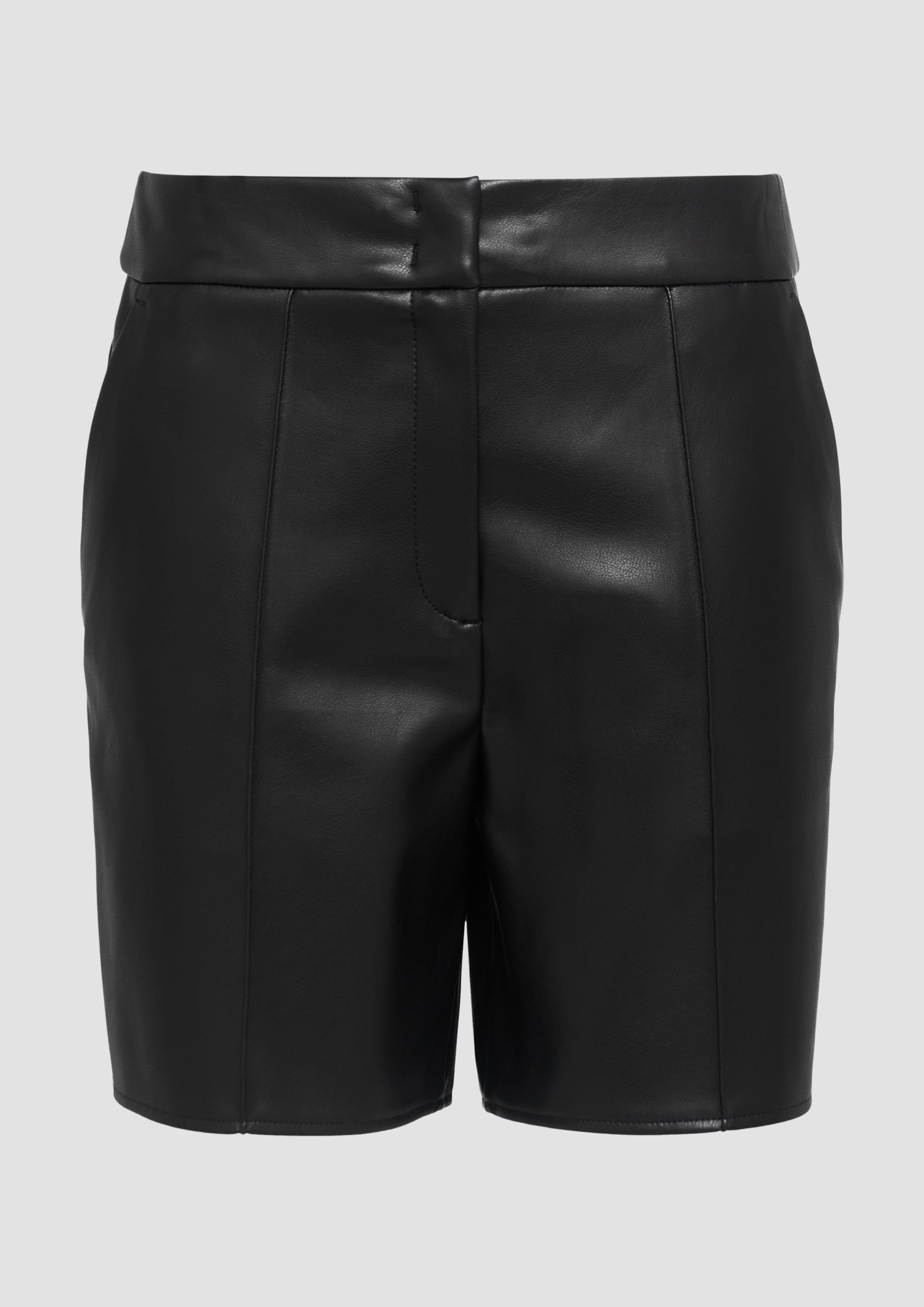 s.Oliver - Shorts aus Lederimitat, Damen, schwarz