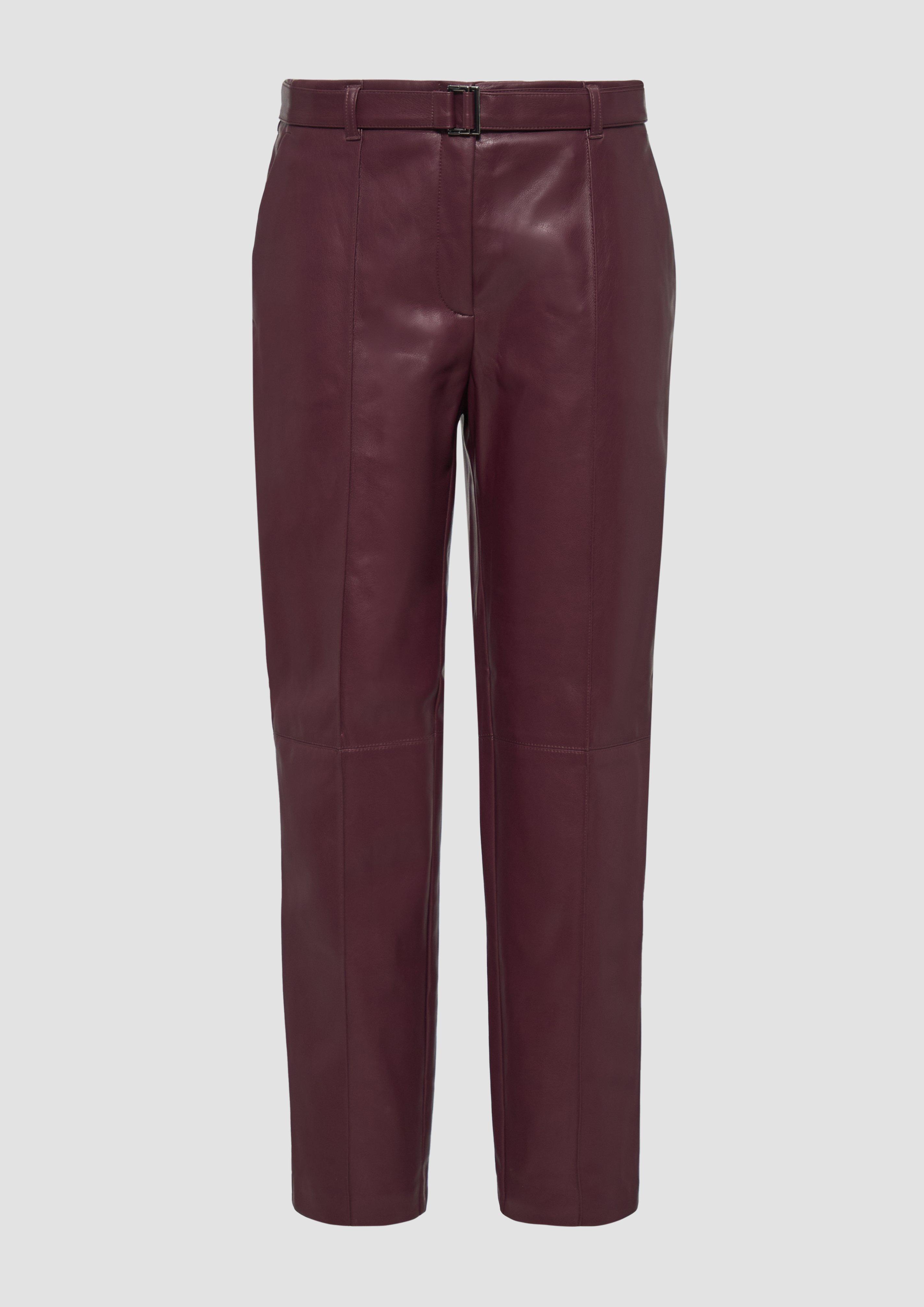 s.Oliver - Regular: Cigarette Pants aus Lederimitat, Damen, rot