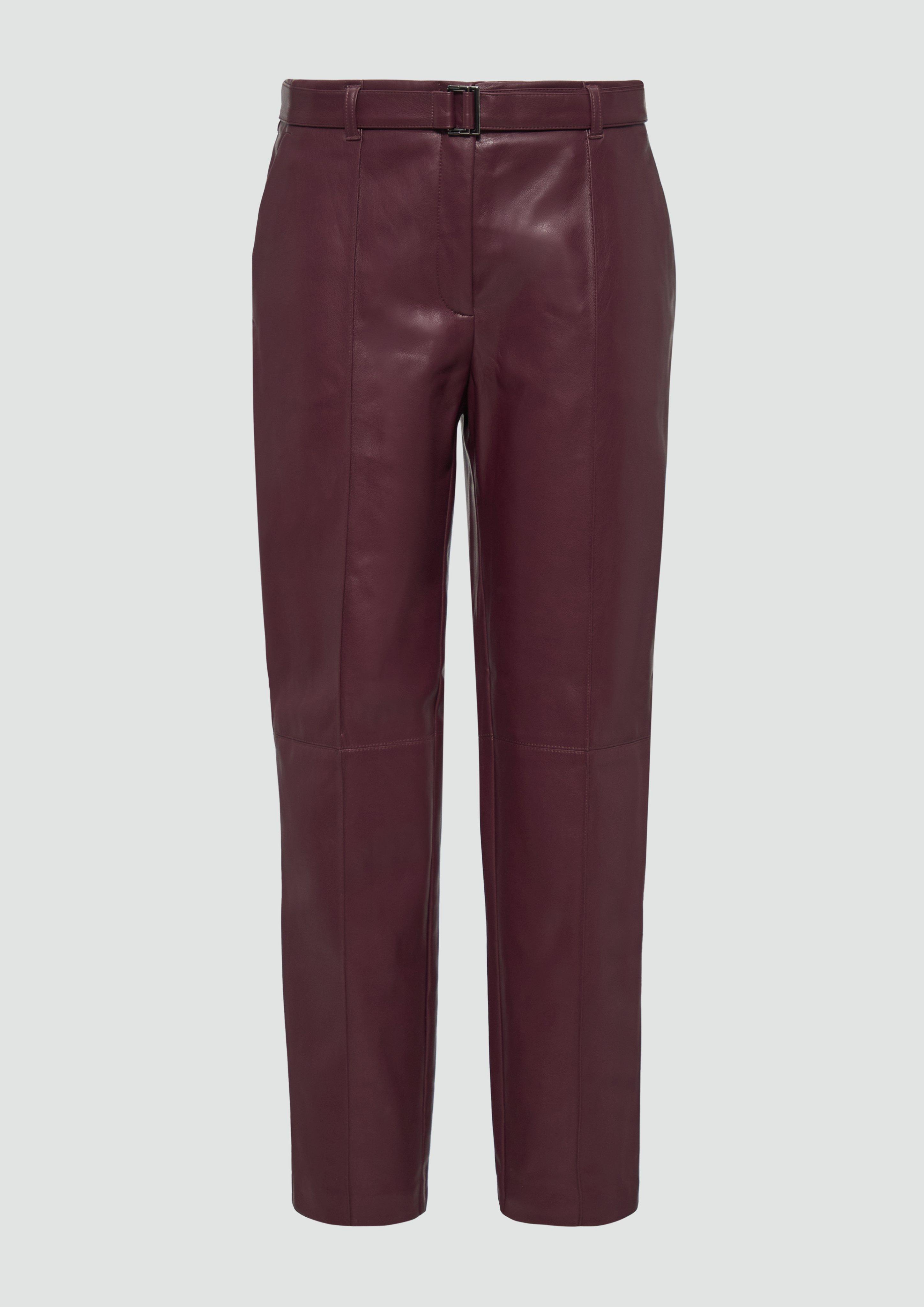 Thumbnail - s.Oliver - Regular: Cigarette Pants aus Lederimitat, Damen, rot