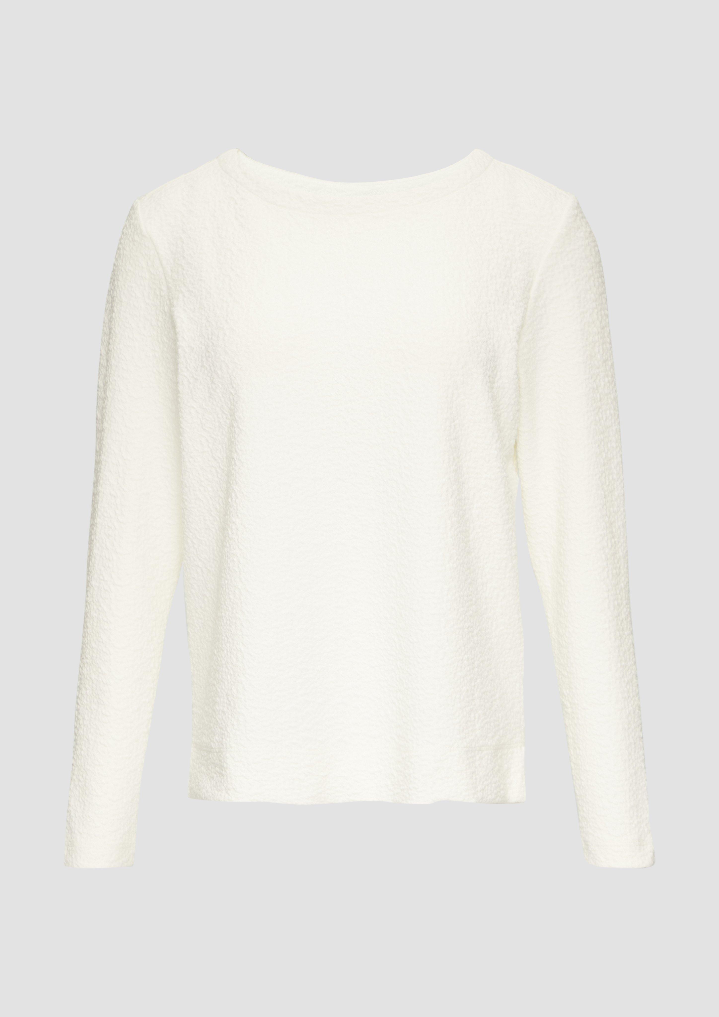 s.Oliver - Strukturiertes Sweatshirt mit Rundhalsausschnitt, Damen, creme