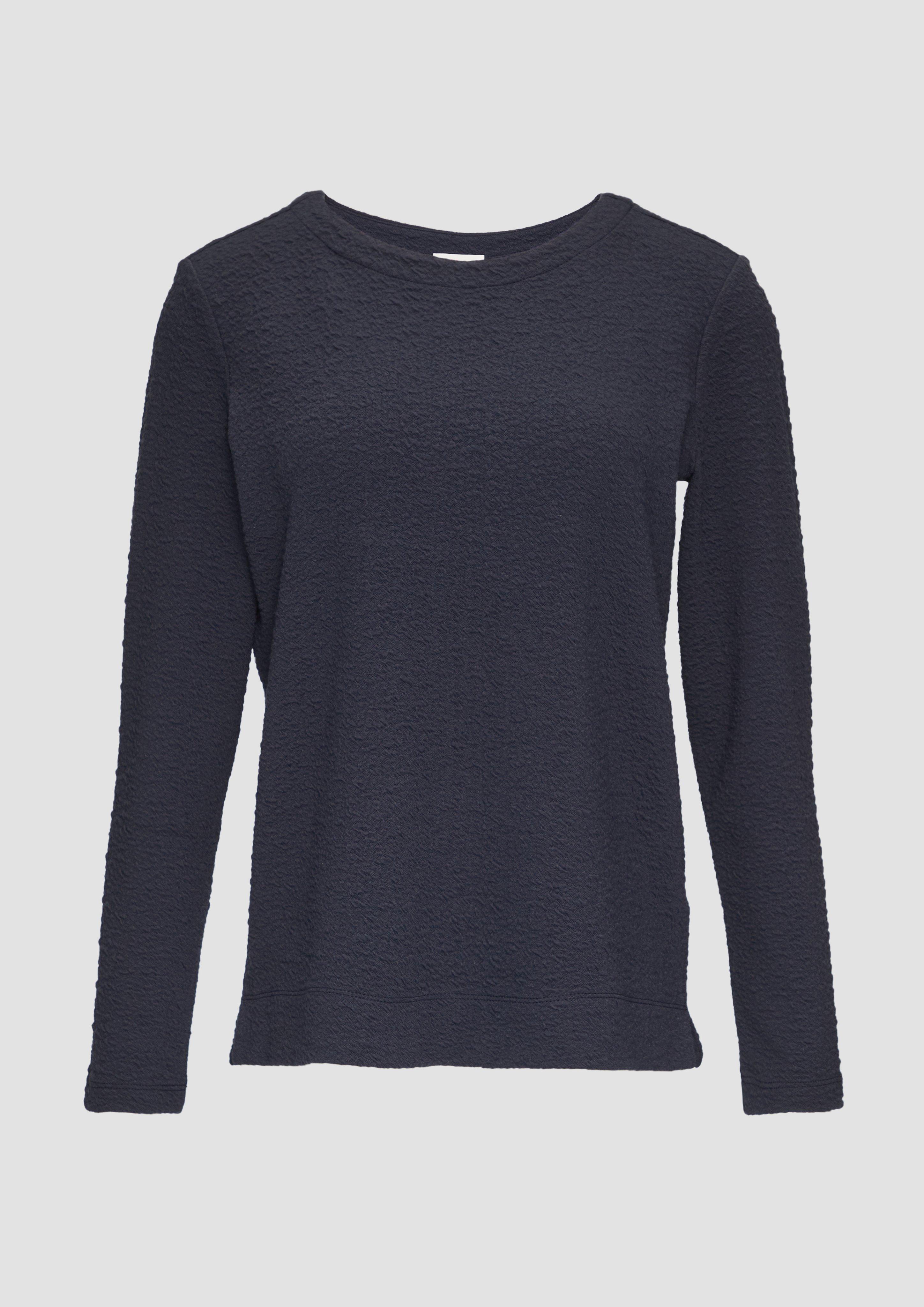 Thumbnail - s.Oliver - Strukturiertes Sweatshirt mit Rundhalsausschnitt, Damen, blau