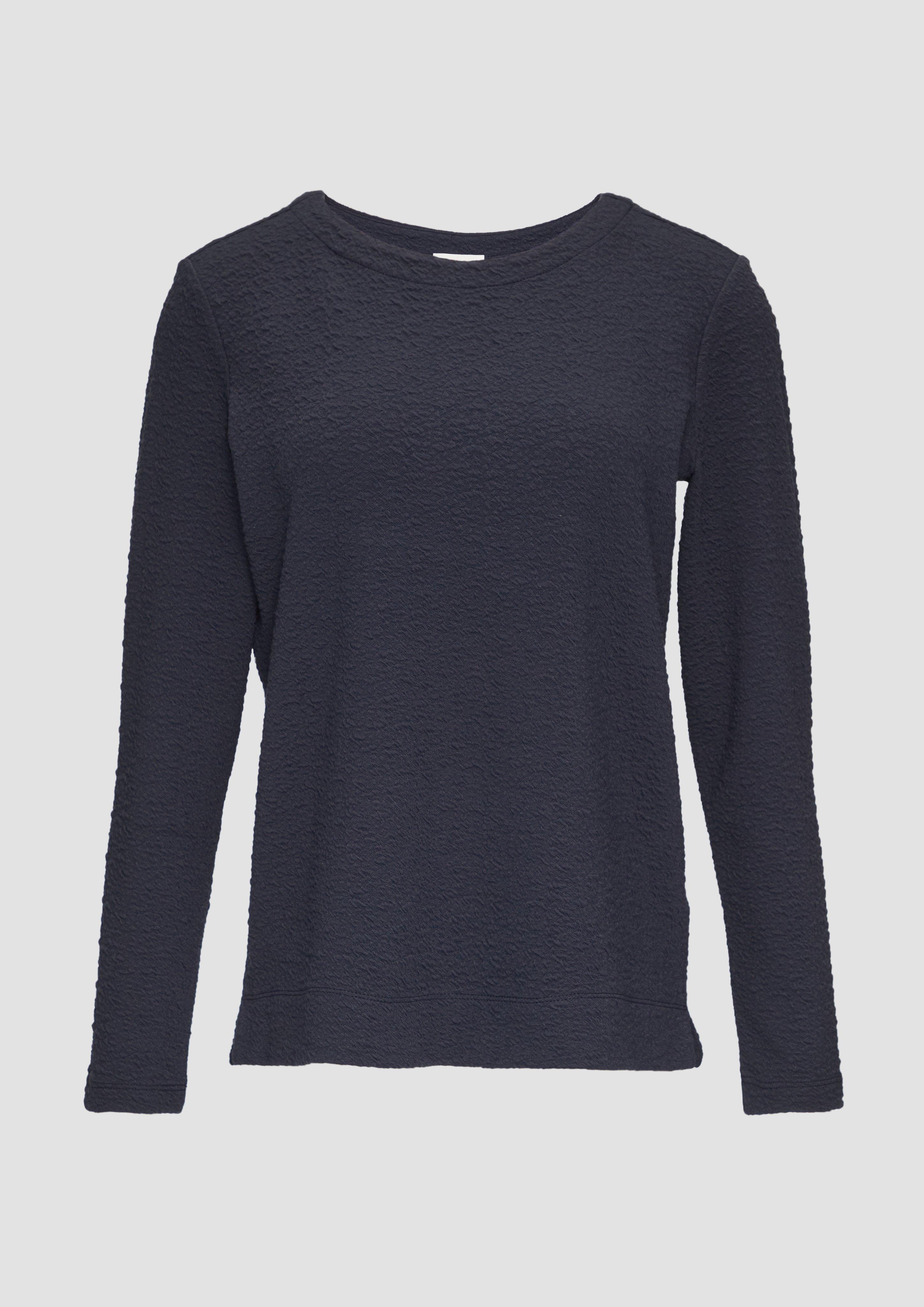 s.Oliver - Strukturiertes Sweatshirt mit Rundhalsausschnitt, Damen, blau