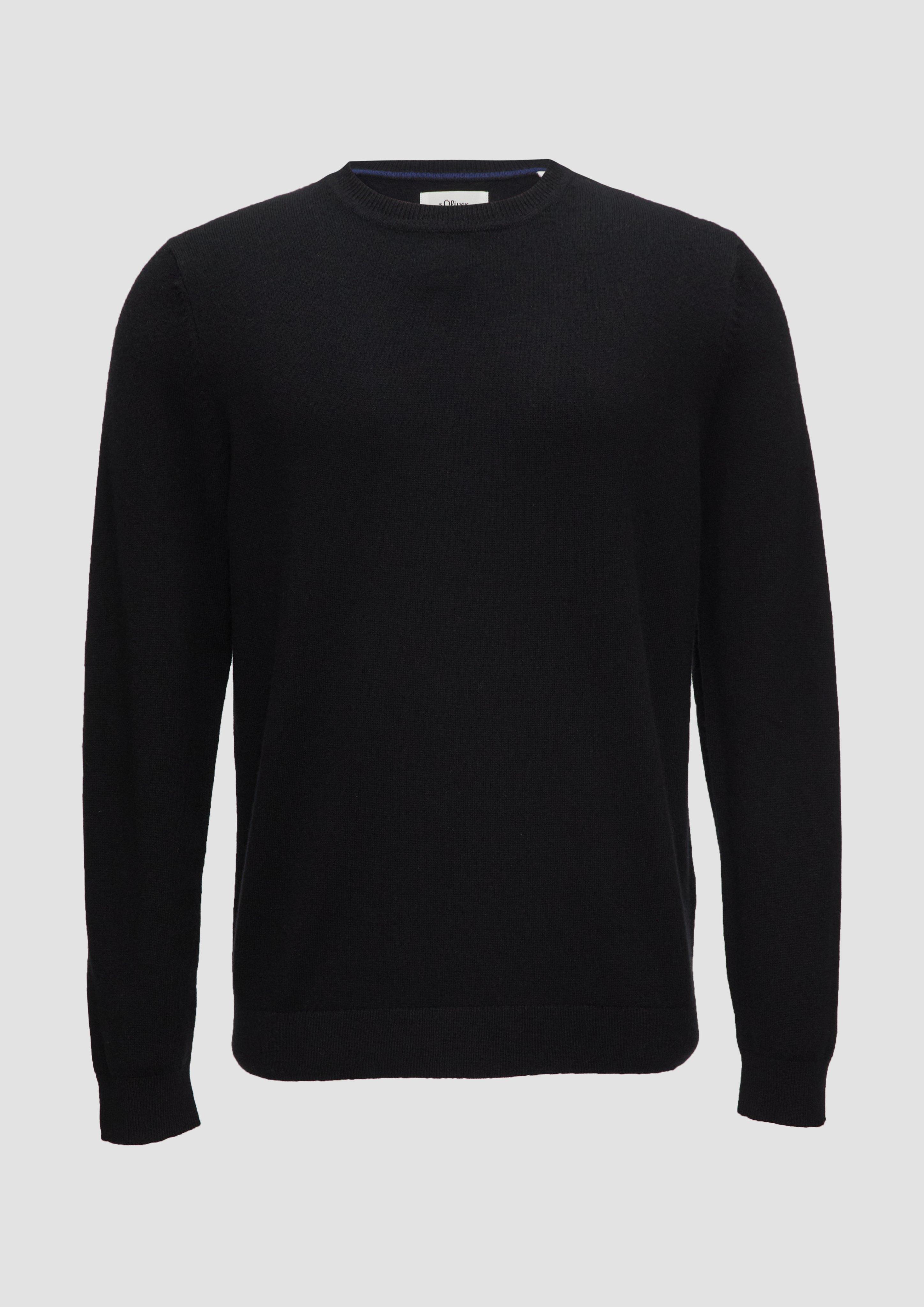 s.Oliver - Strickpullover aus Kaschmir, Herren, schwarz