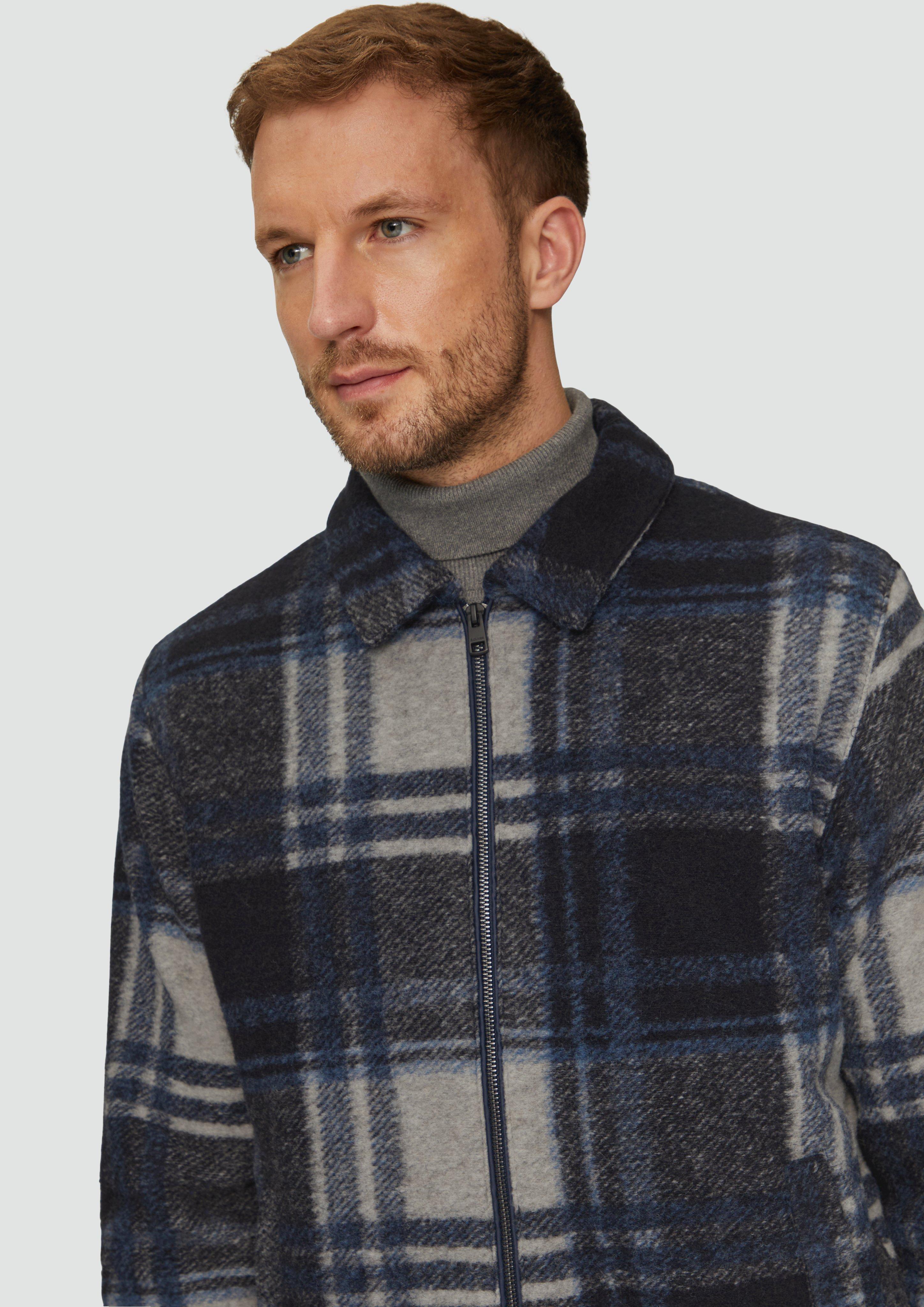 【NEW限定品】 a in jacket shirt Check wool s.Oliver | brown - blend ジャケット・アウター