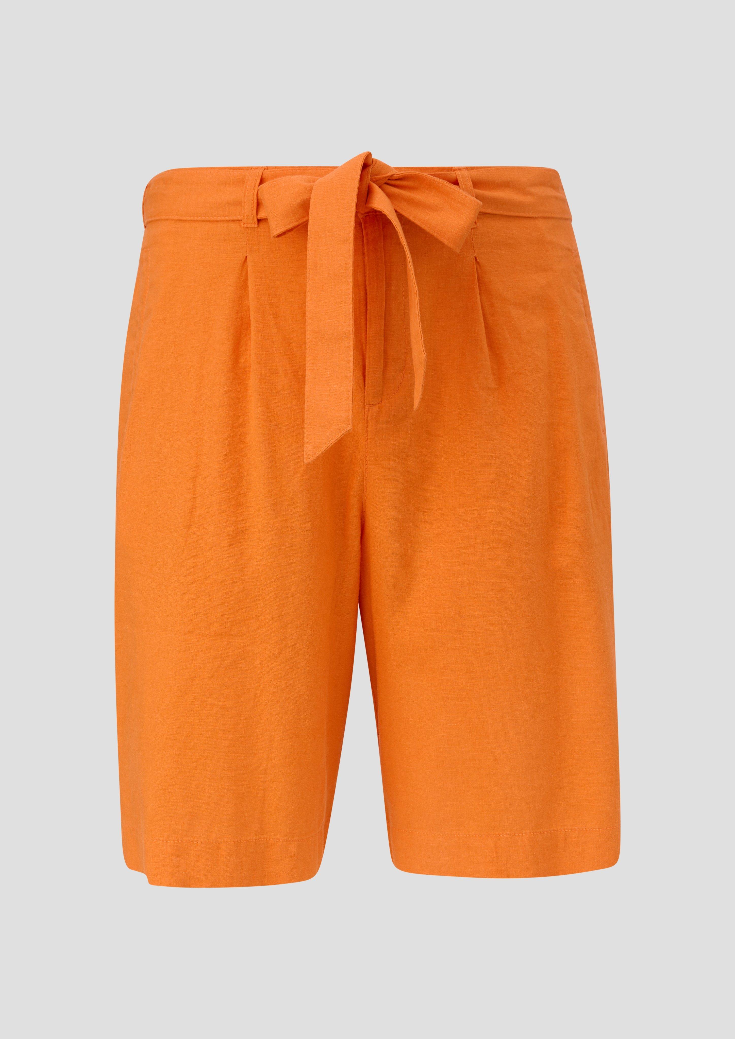 s.Oliver - Shorts aus Leinenmix, Damen, Orange