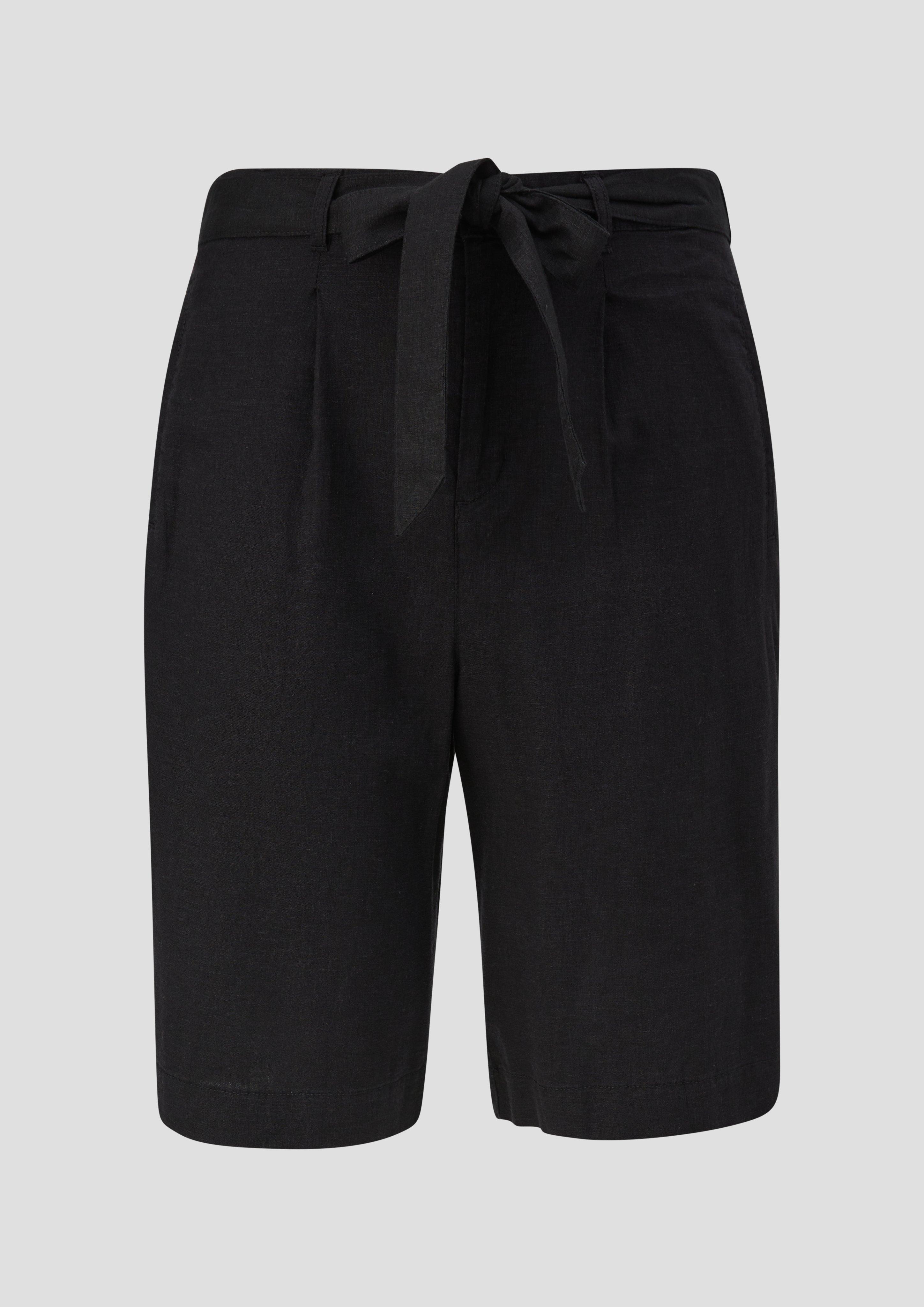 Thumbnail - s.Oliver - Shorts aus Leinenmix, Damen, schwarz