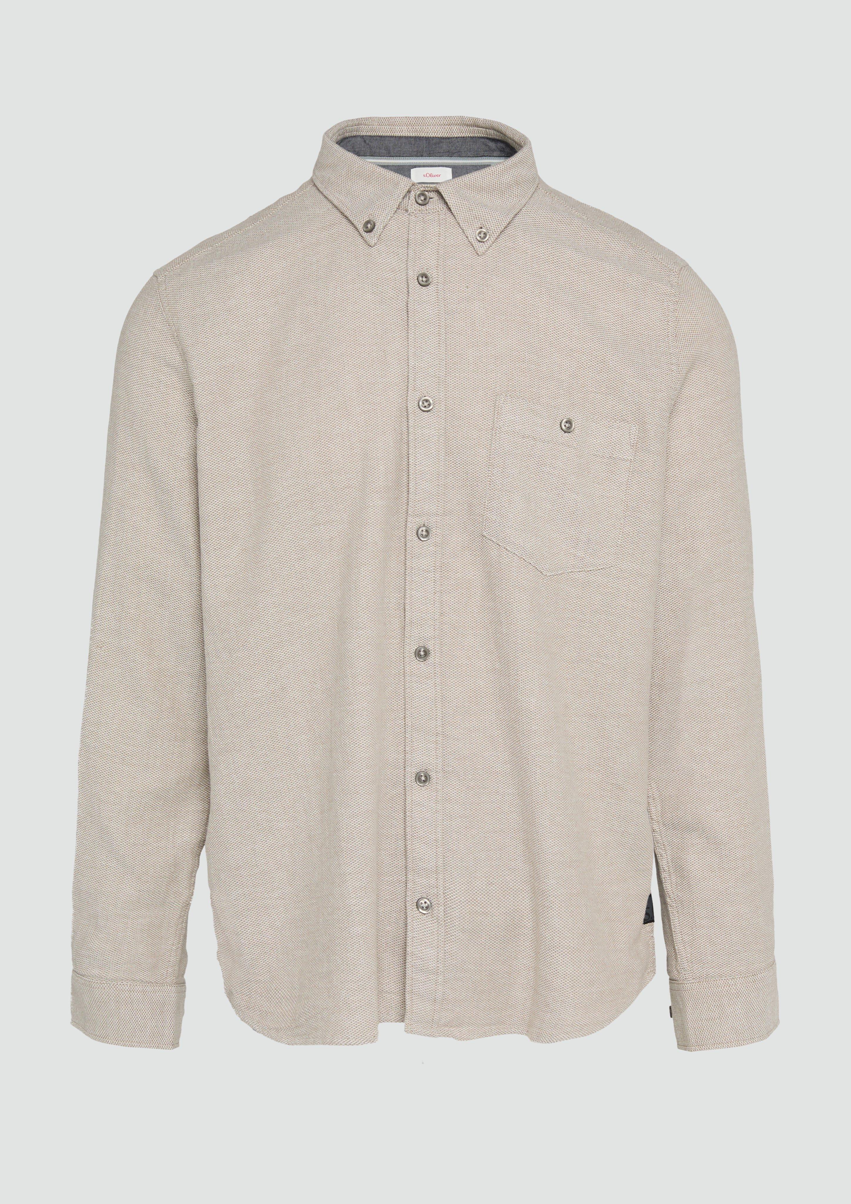 Thumbnail - s.Oliver - Regular Fit: Strukturiertes Hemd mit Button-Down-Kragen, Herren, braun