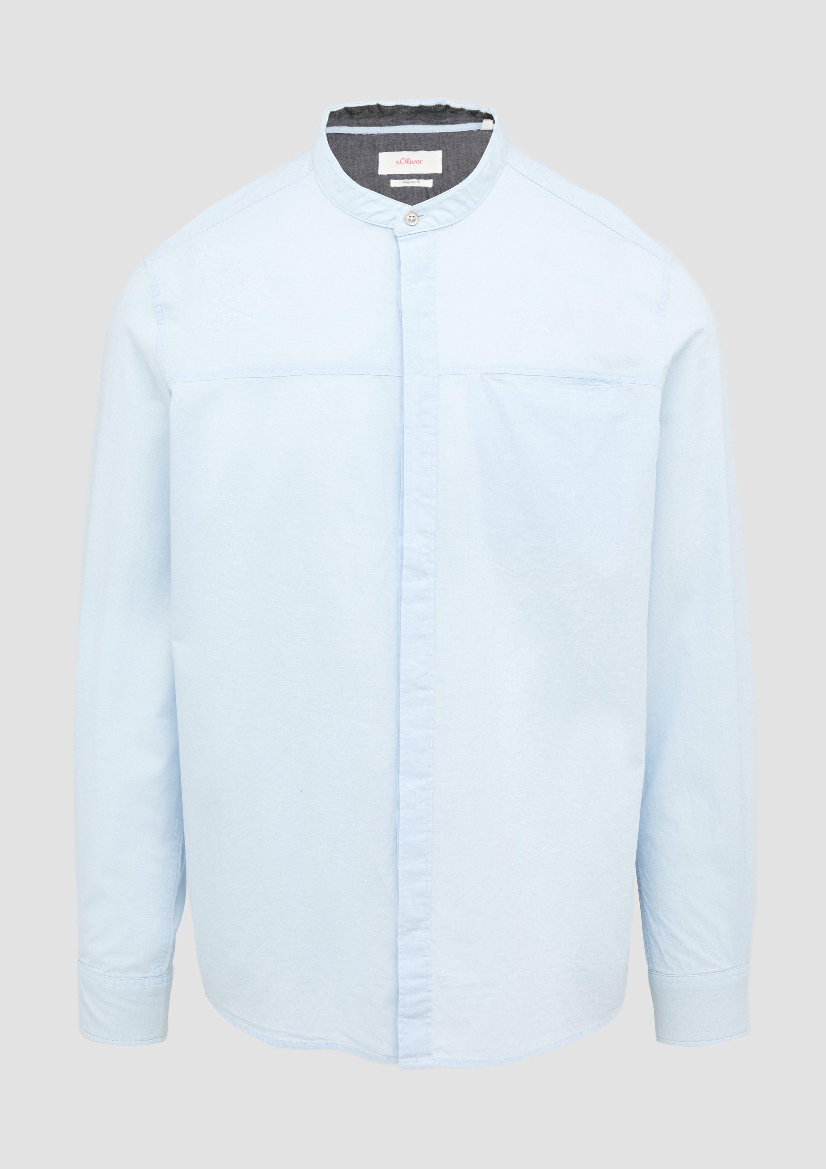 Thumbnail - s.Oliver - Regular Fit: Leichtes Baumwollhemd mit Struktur, Herren, blau