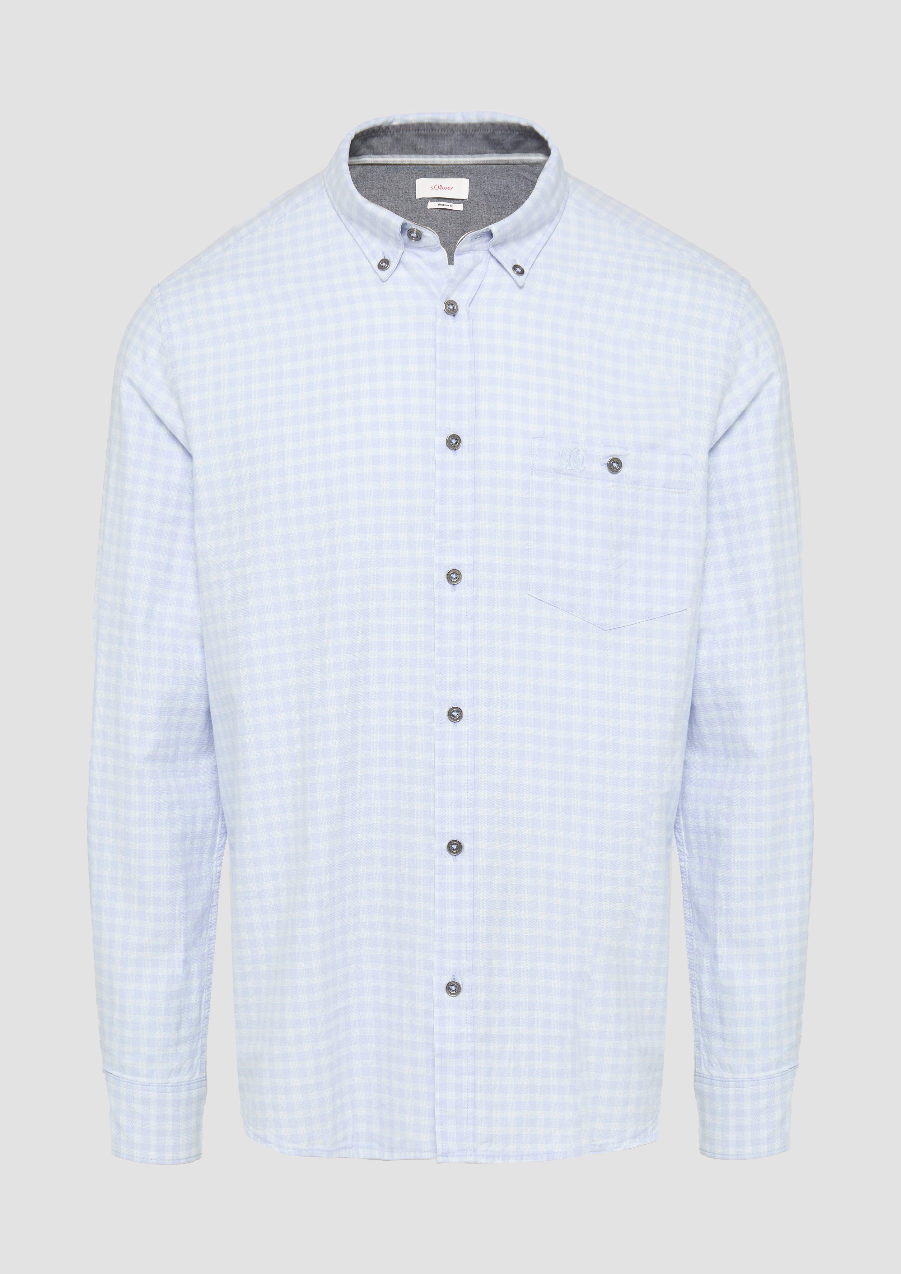 s.Oliver - Regular Fit: Kariertes Hemd mit Button-Down-Kragen, Herren, blau