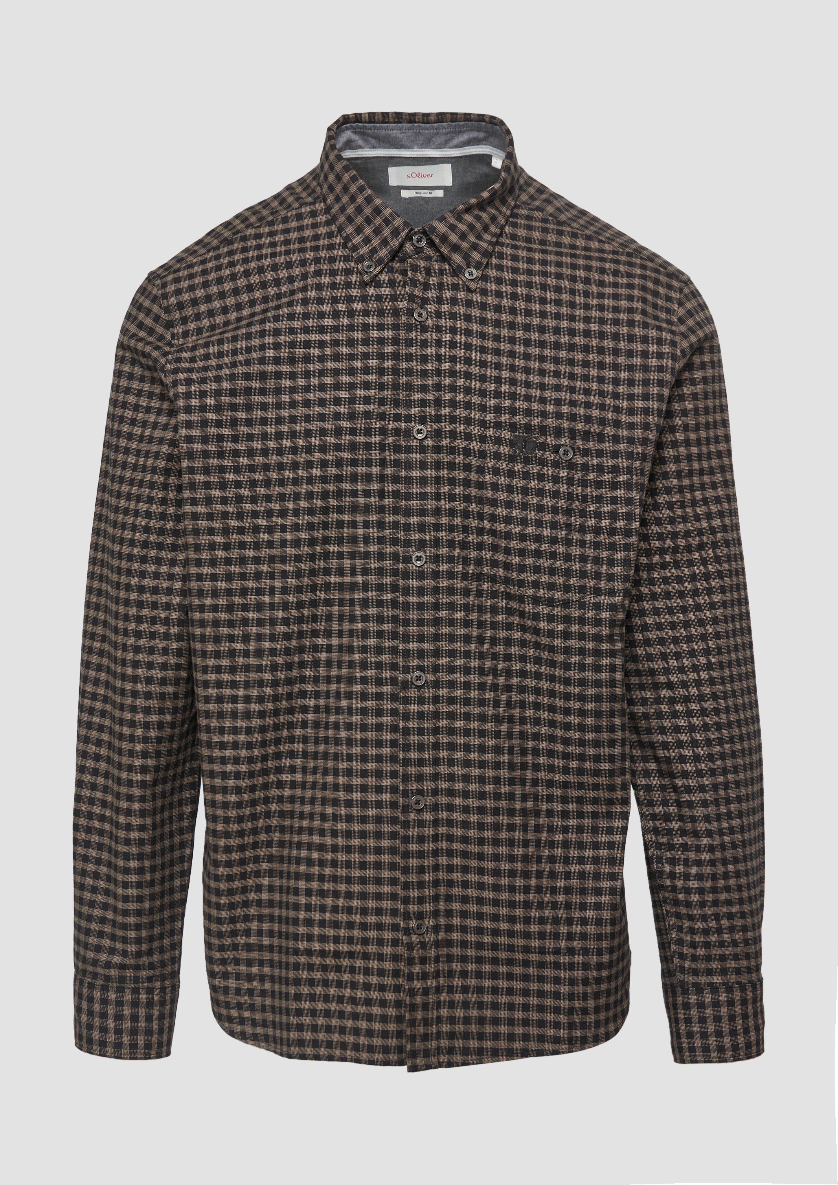 s.Oliver - Regular Fit: Kariertes Hemd mit Button-Down-Kragen, Herren, braun|schwarz