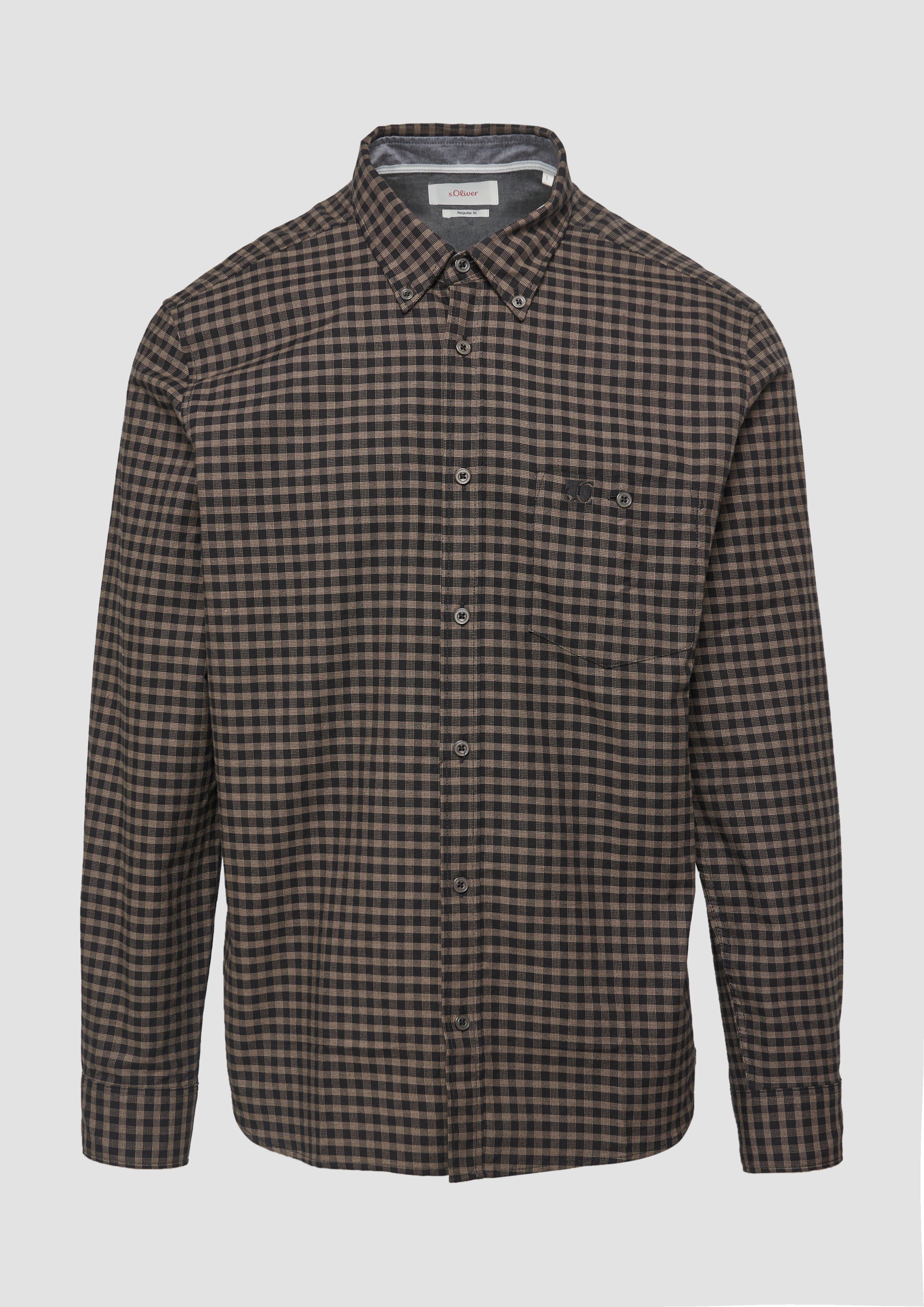 Thumbnail - s.Oliver - Regular Fit: Kariertes Hemd mit Button-Down-Kragen, Herren, braun|schwarz