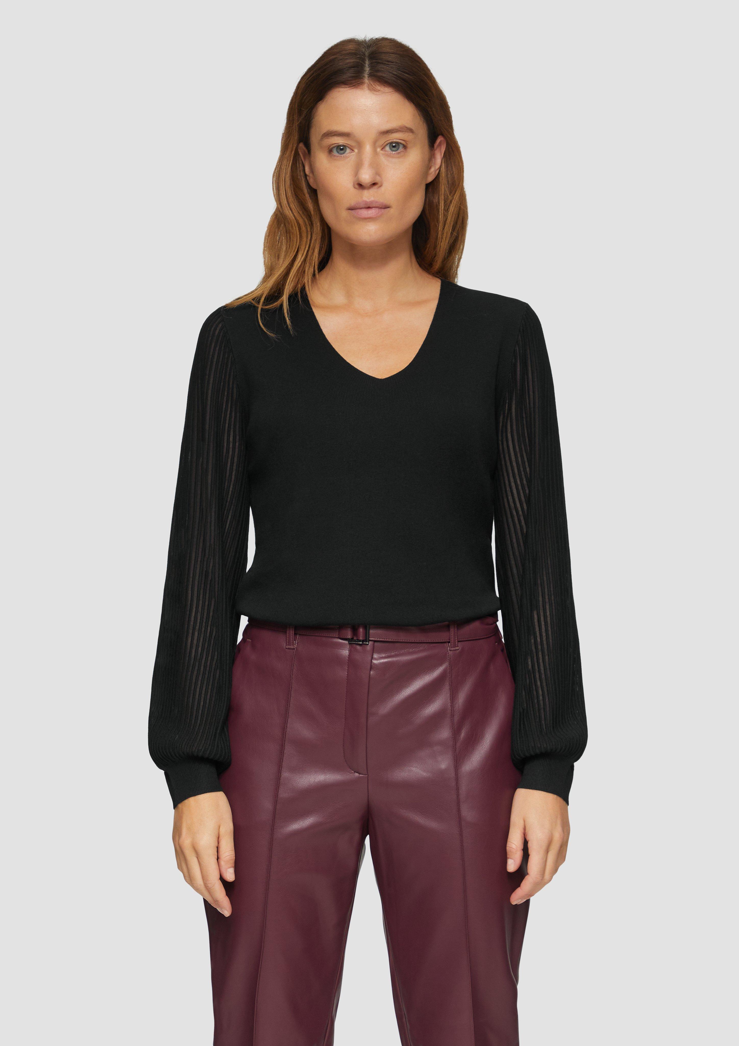S.Oliver BLACK LABEL T-Shirt Donna | Girocollo, Borchie, Vestibilità Normale | Maglietta Basic Di Moda