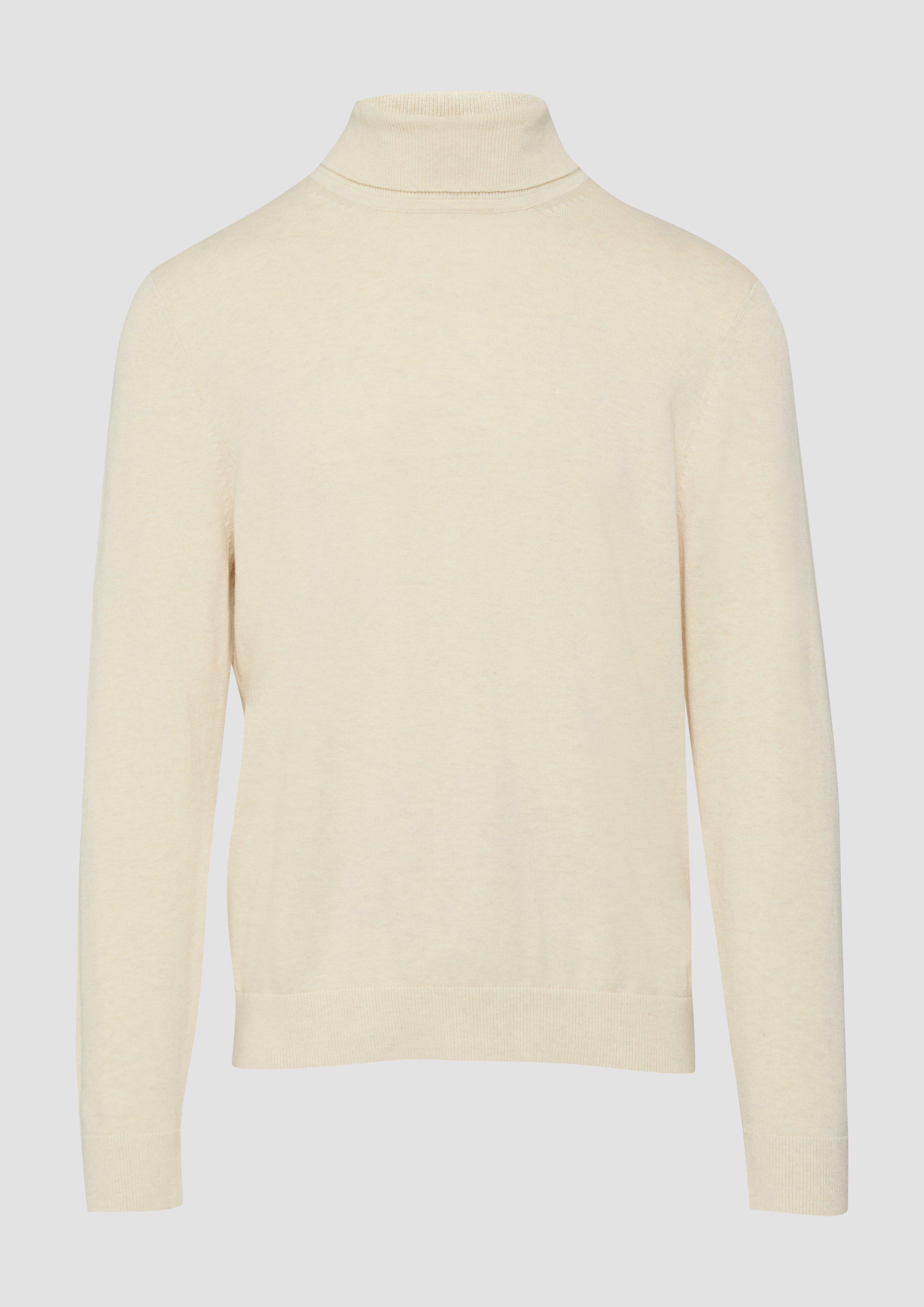 s.Oliver - Rollkragenpullover aus Baumwolle, Herren, Beige