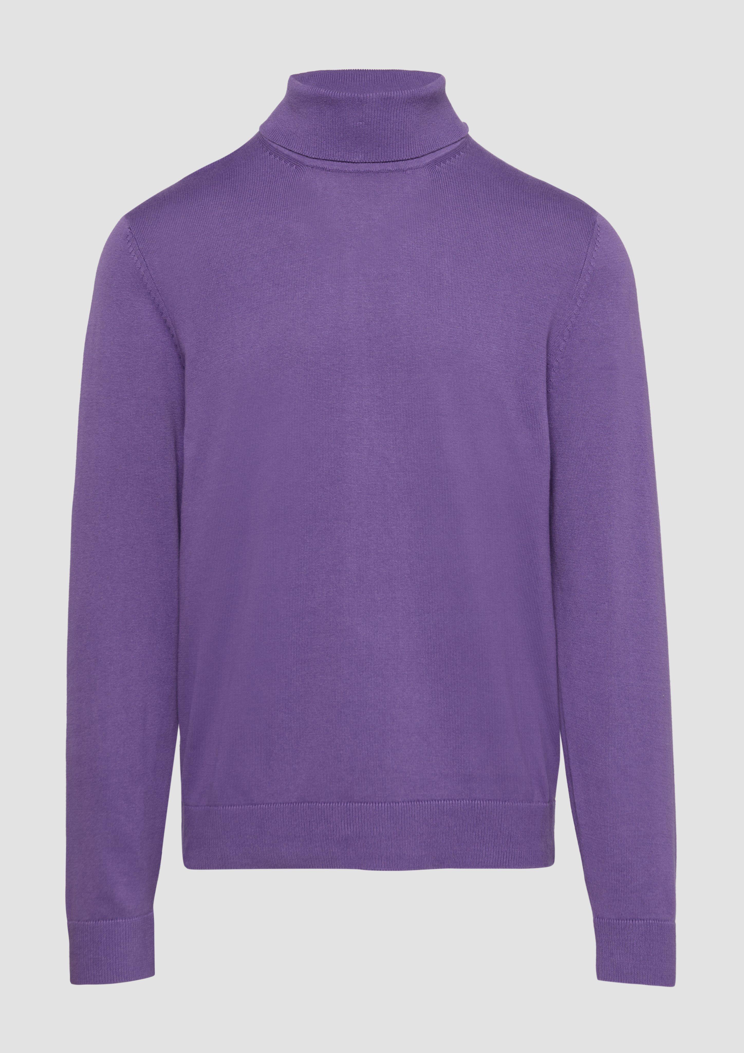 s.Oliver - Rollkragenpullover aus Baumwolle, Herren, lila