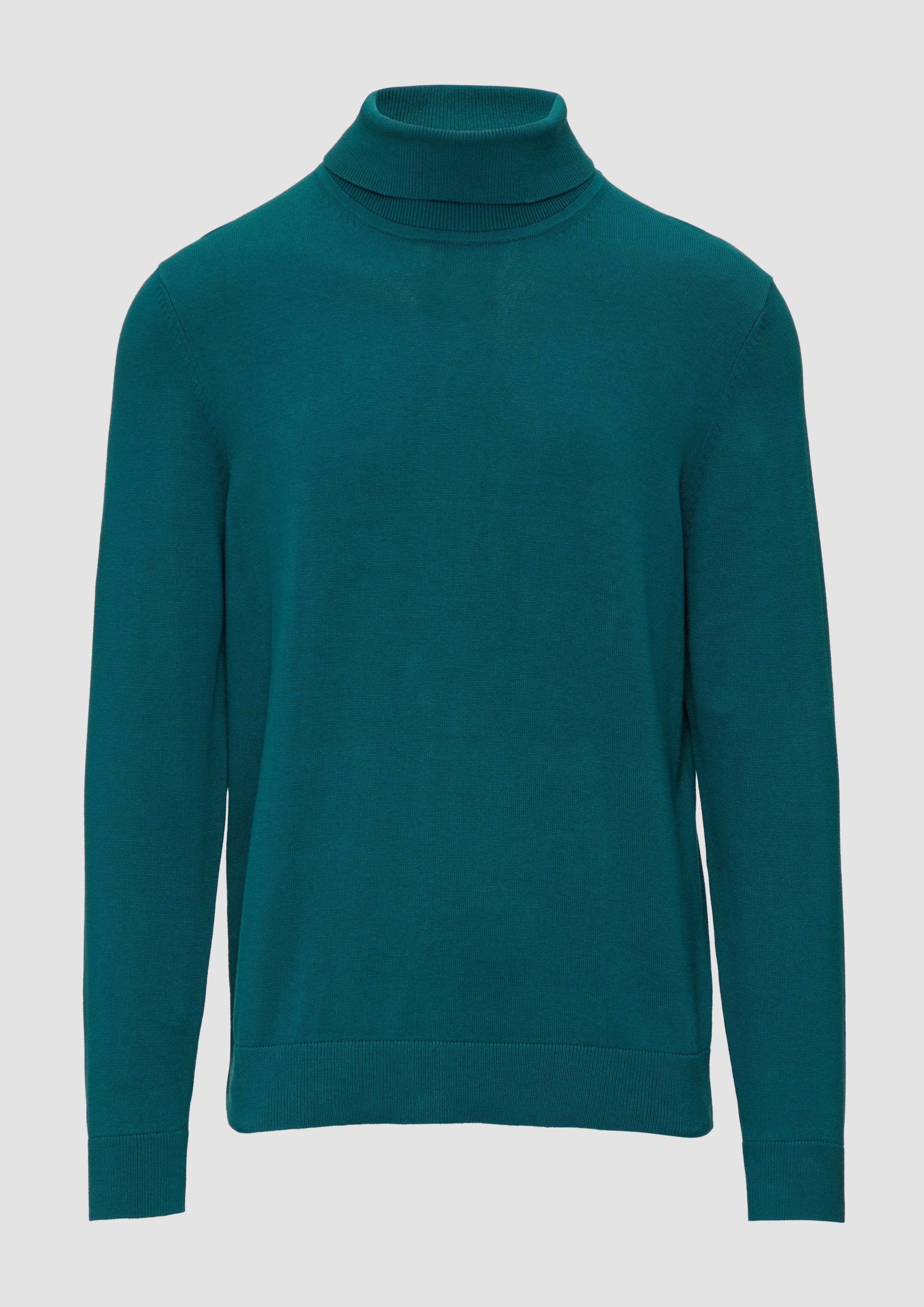 s.Oliver - Rollkragenpullover aus Baumwolle, Herren, Blau