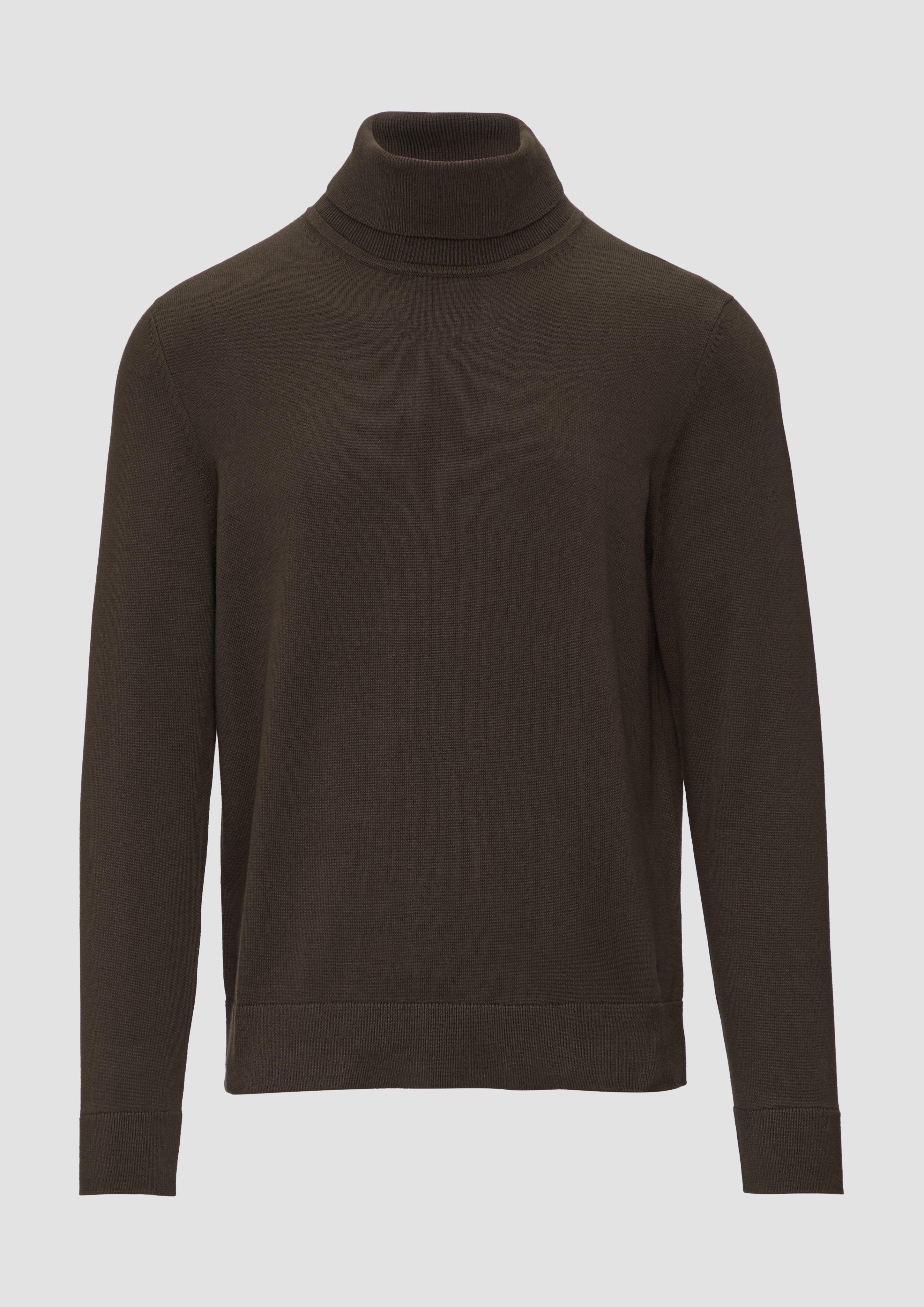 s.Oliver - Rollkragenpullover aus Baumwolle, Herren, braun