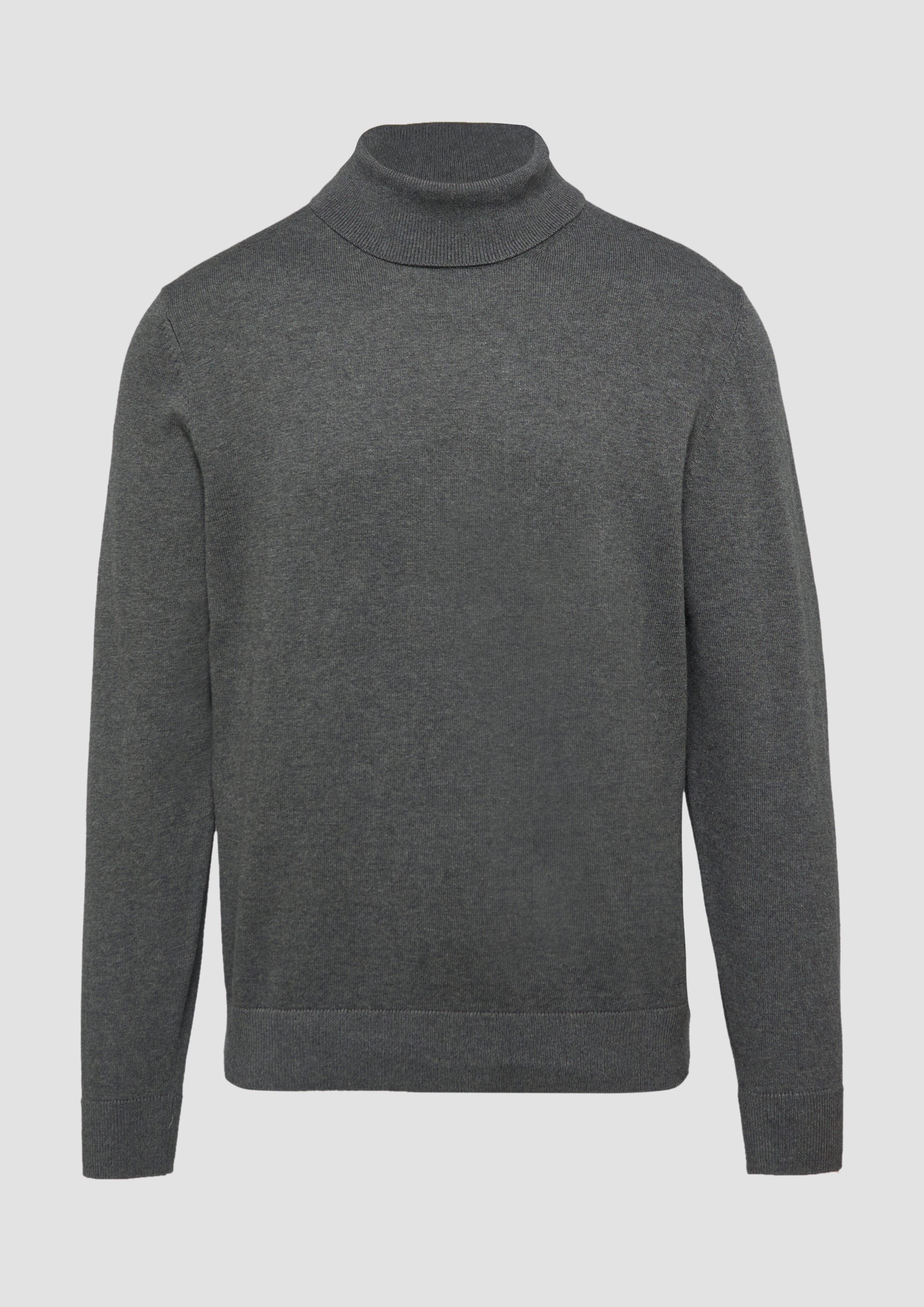 s.Oliver - Rollkragenpullover aus Baumwolle, Herren, grau