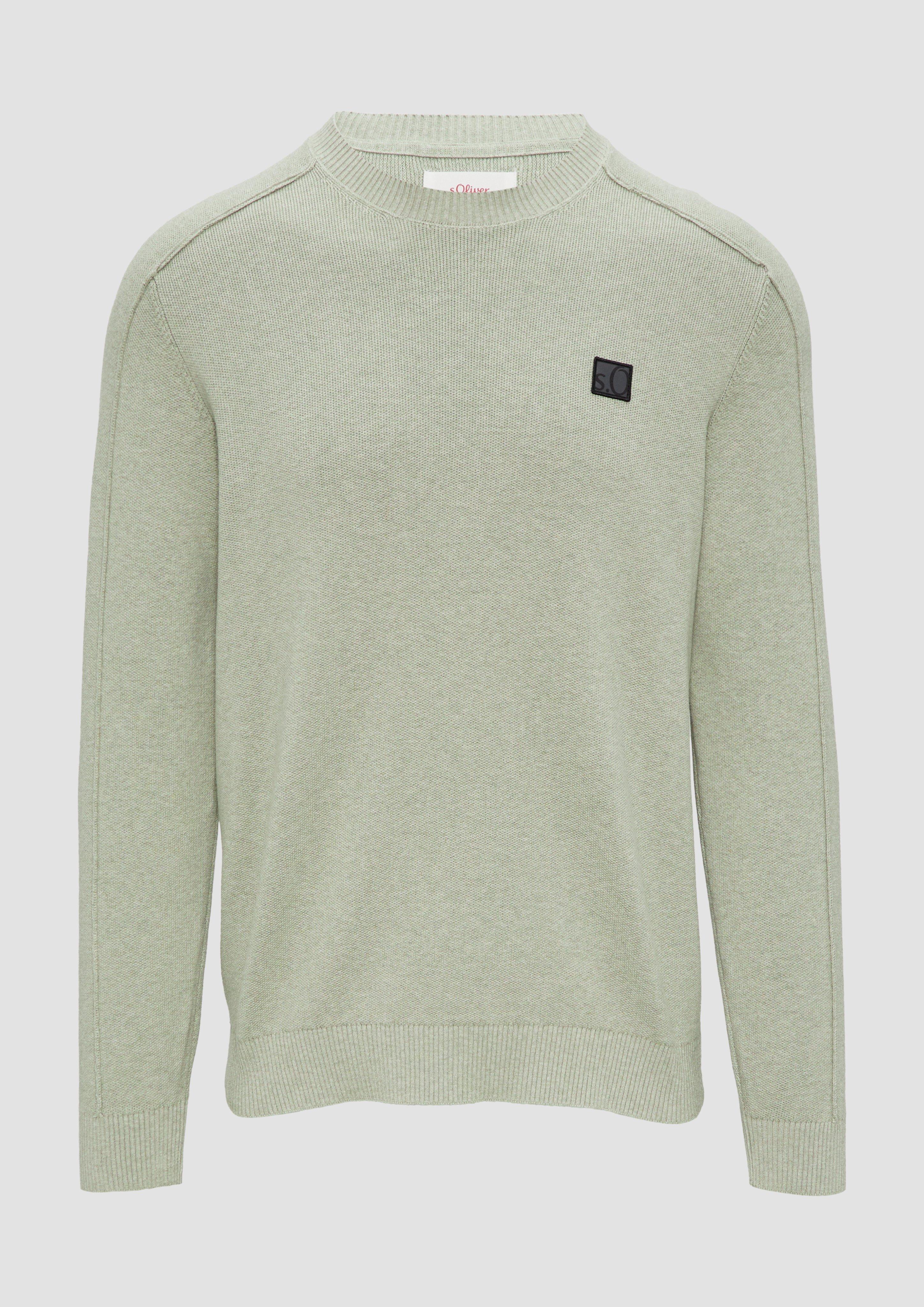 Thumbnail - s.Oliver - Strickpullover mit Nahtdetails und Logo, Herren, braun