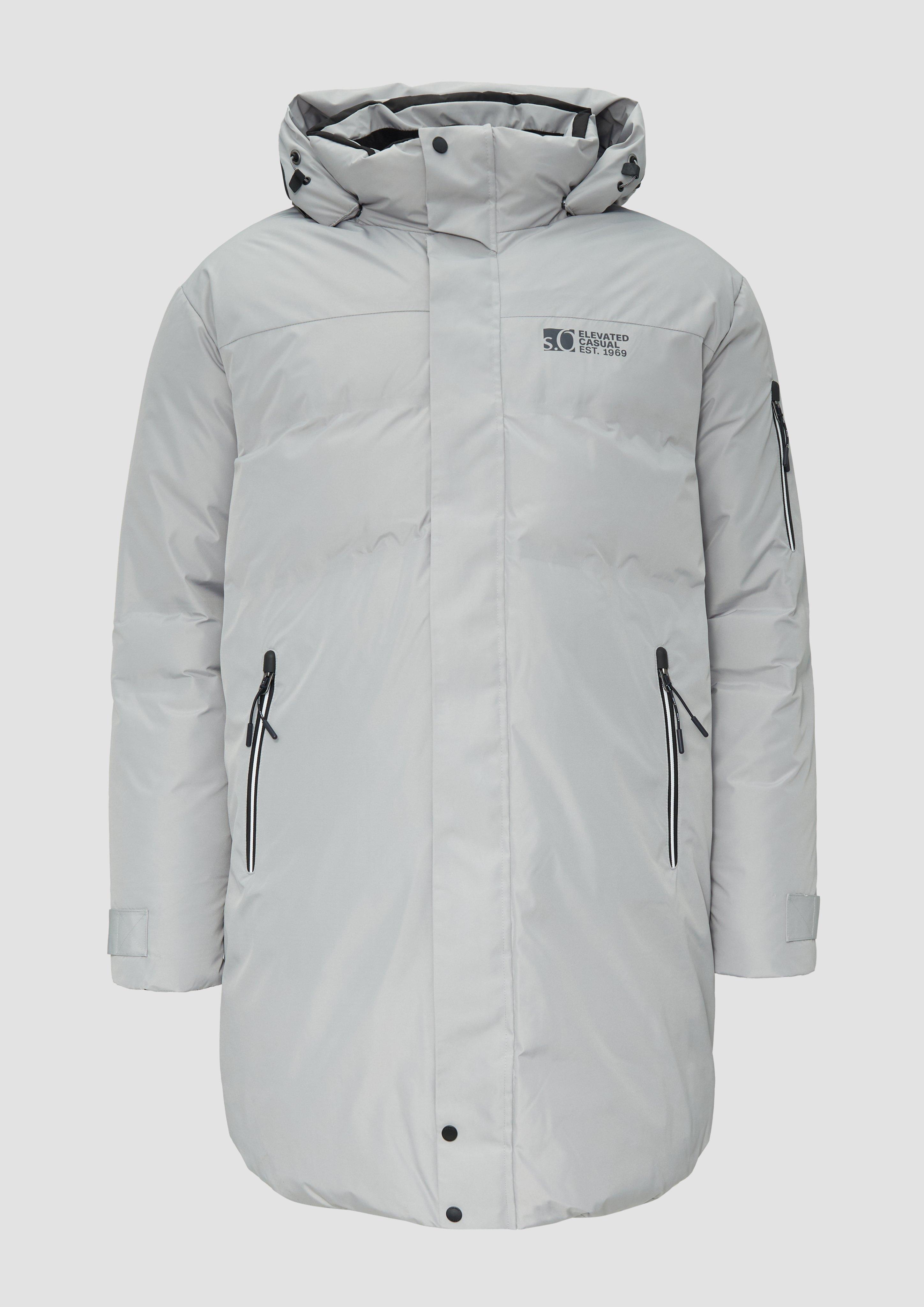 Thumbnail - s.Oliver - Wasserabweisender wattierter Parka mit Kontrast-Details, Herren, grau