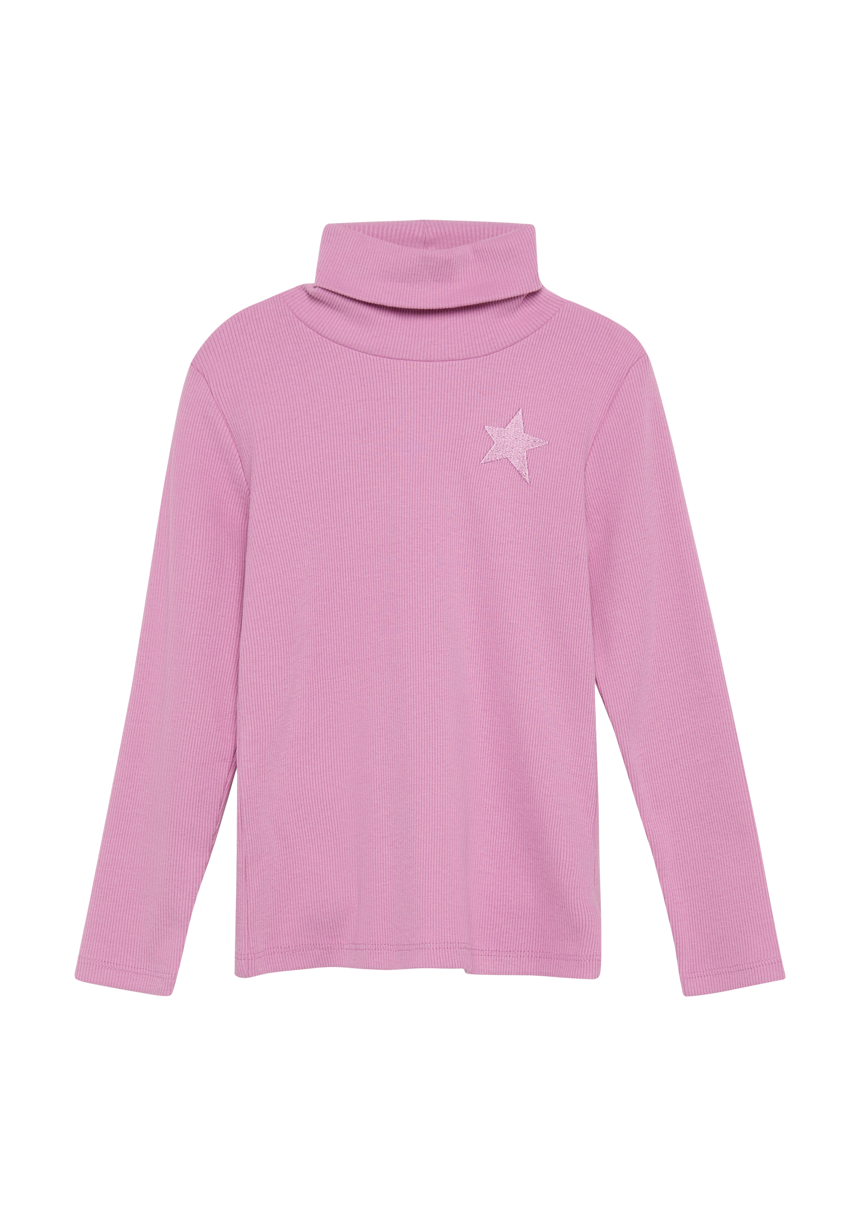 s.Oliver - Schmales Rollkragen-Shirt mit Stickerei, Kinder, Rosa