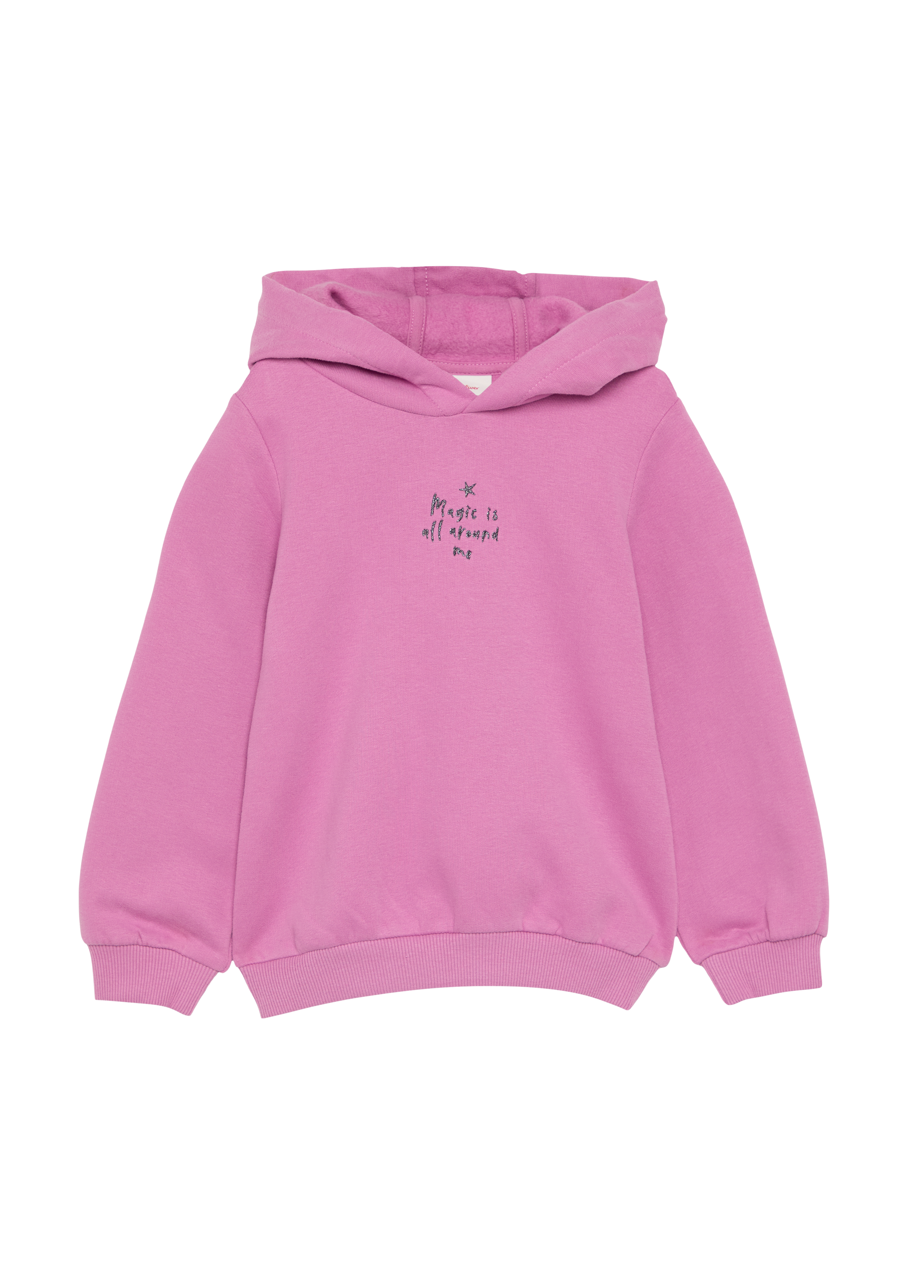 s.Oliver - Wärmender Hoodie mit Glitzer-Stickerei auf Front und Rücken, Kinder, Rosa