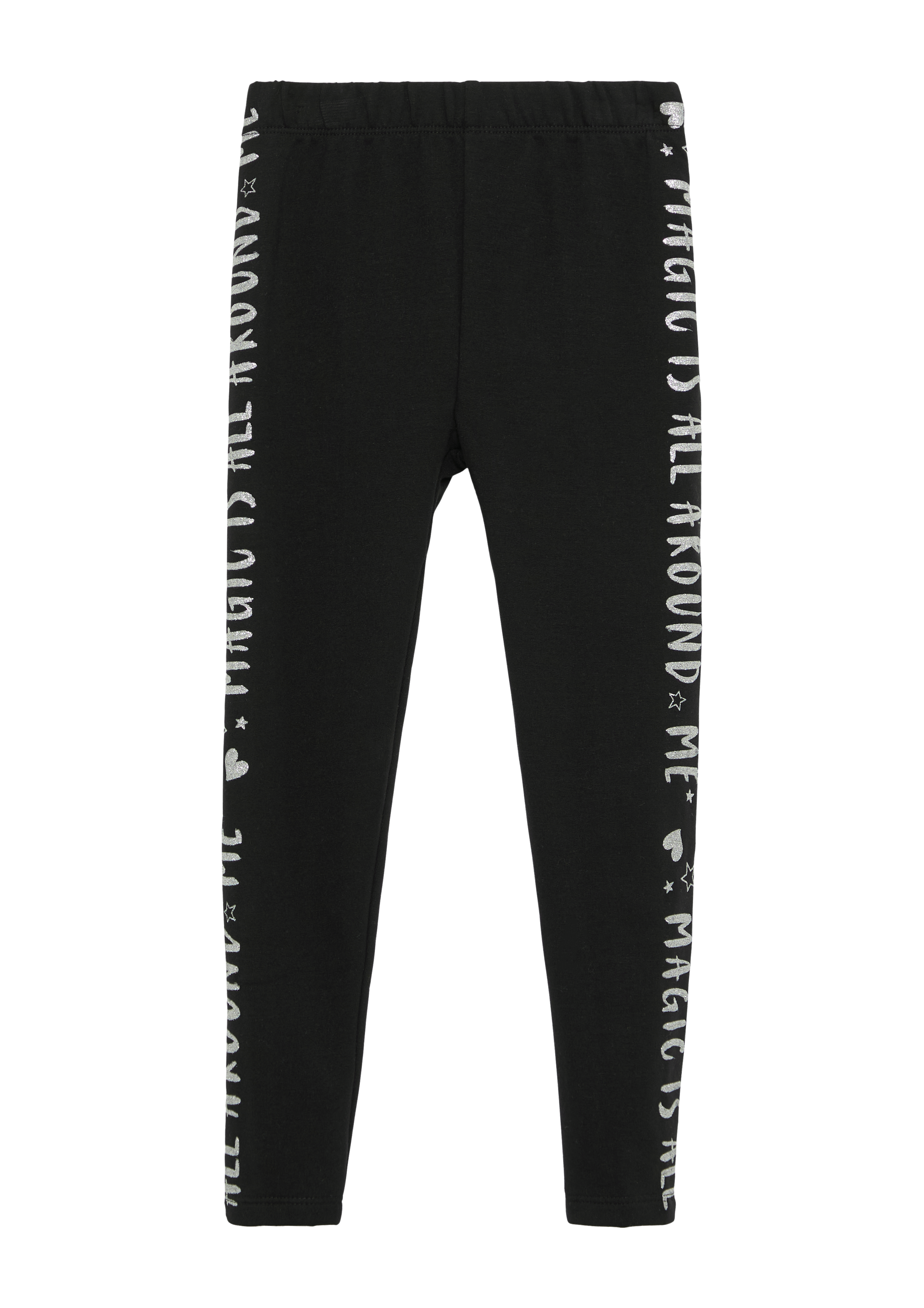 s.Oliver - Wärmende Leggins mit Glitzer-Print, Kinder, schwarz