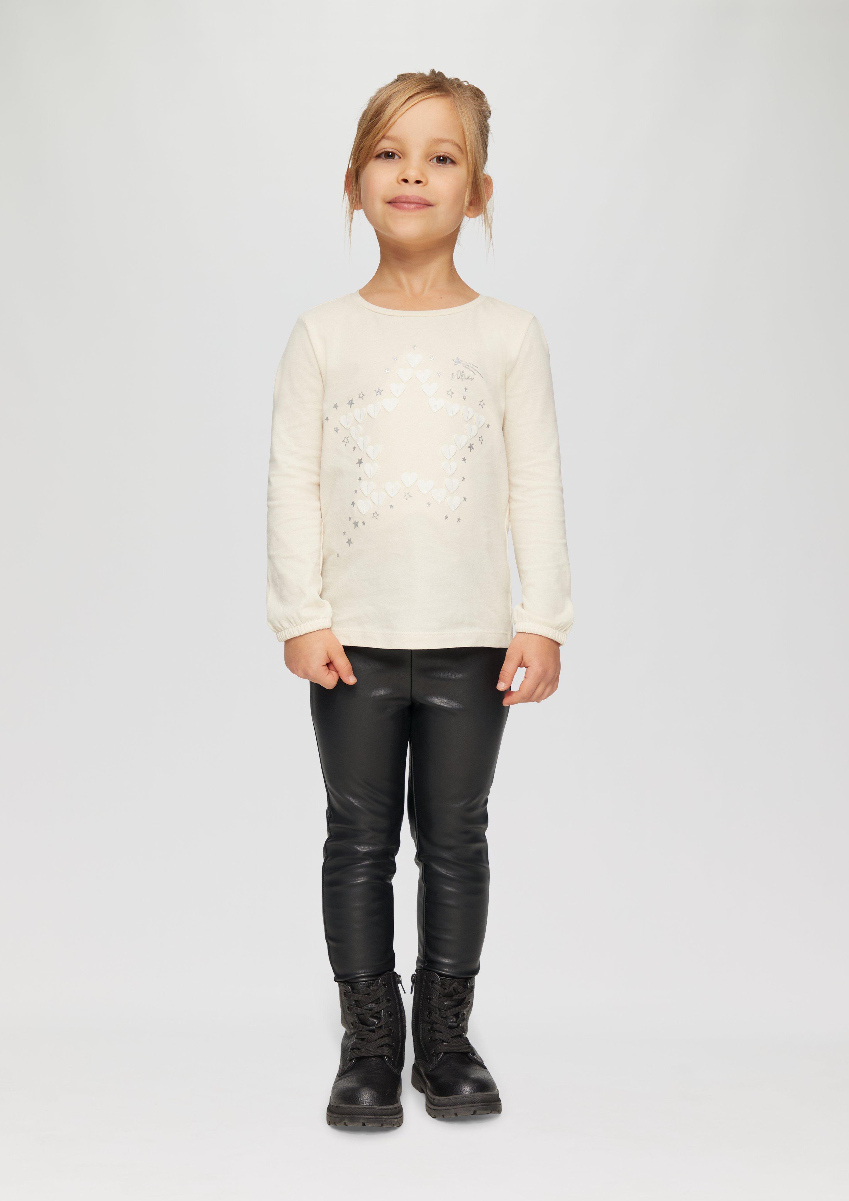 Jersey Stretch Black Leggings With Faux Fur Hearts Applique Jersey Stretch Black Leggings With Faux Fur Hearts Applique