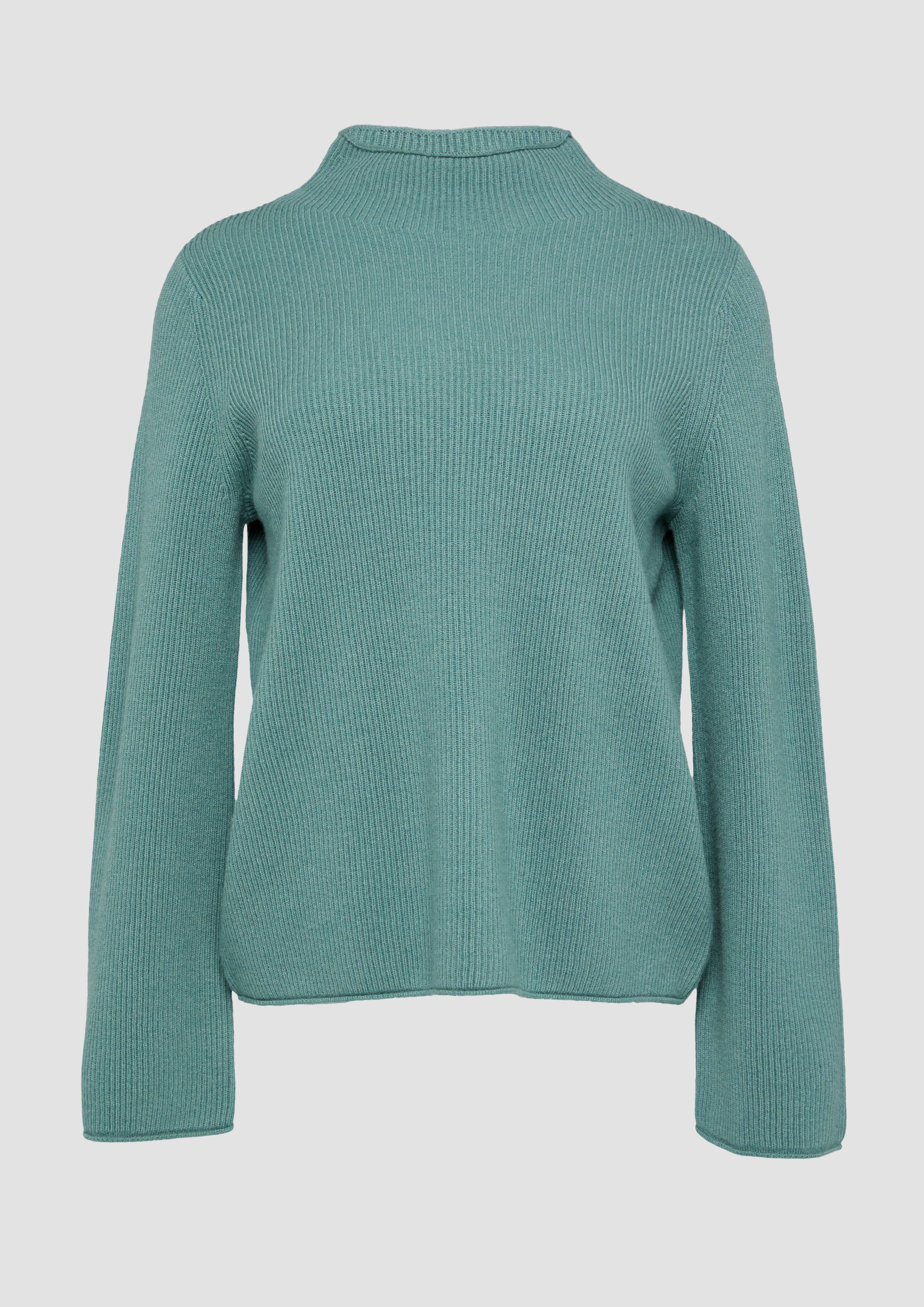 s.Oliver - Turtleneck-Pullover aus Wollmischung, Damen, Blau