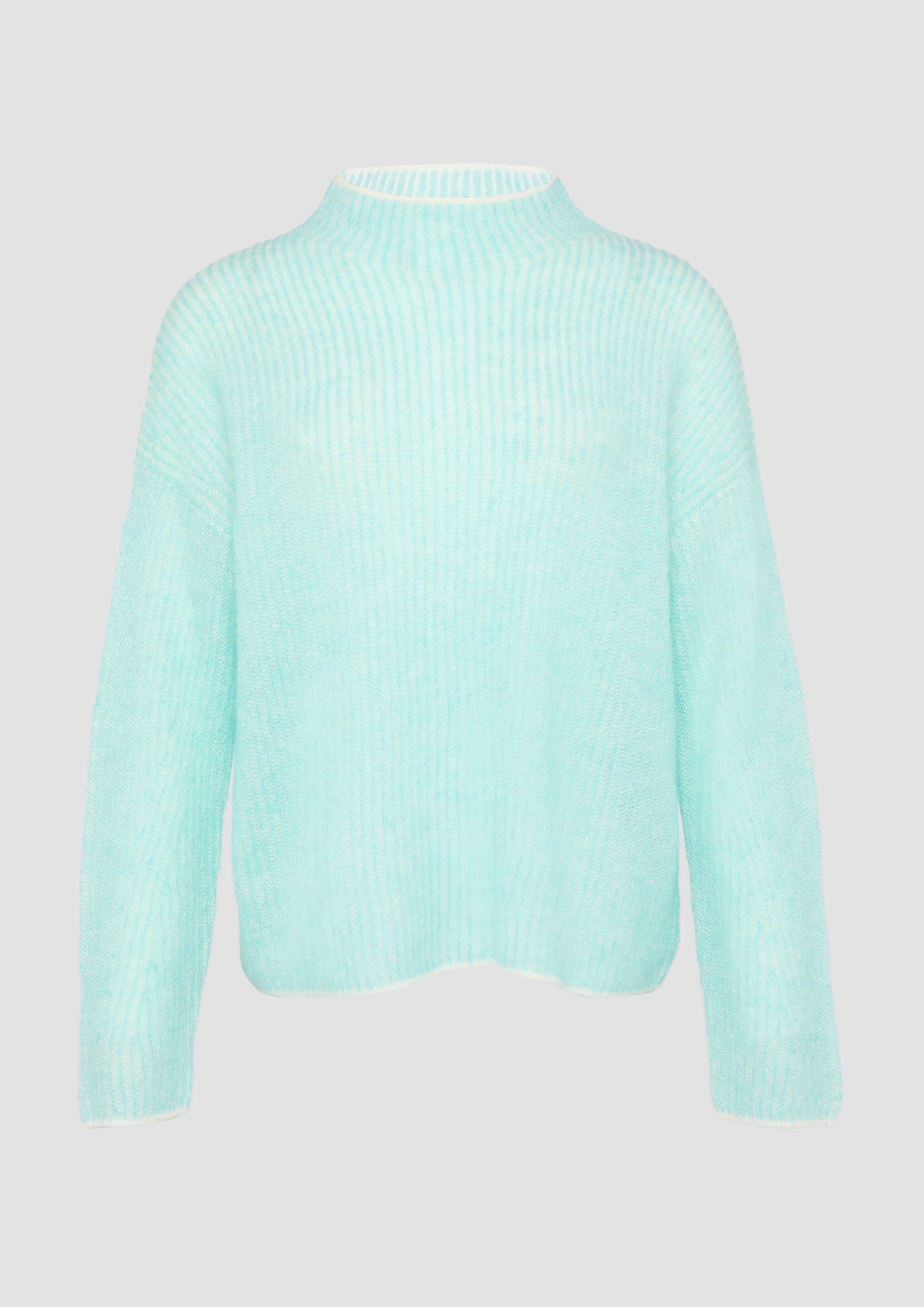 Thumbnail - s.Oliver - Lockerer Rippstrickpullover aus Alpakamix, Damen, türkis