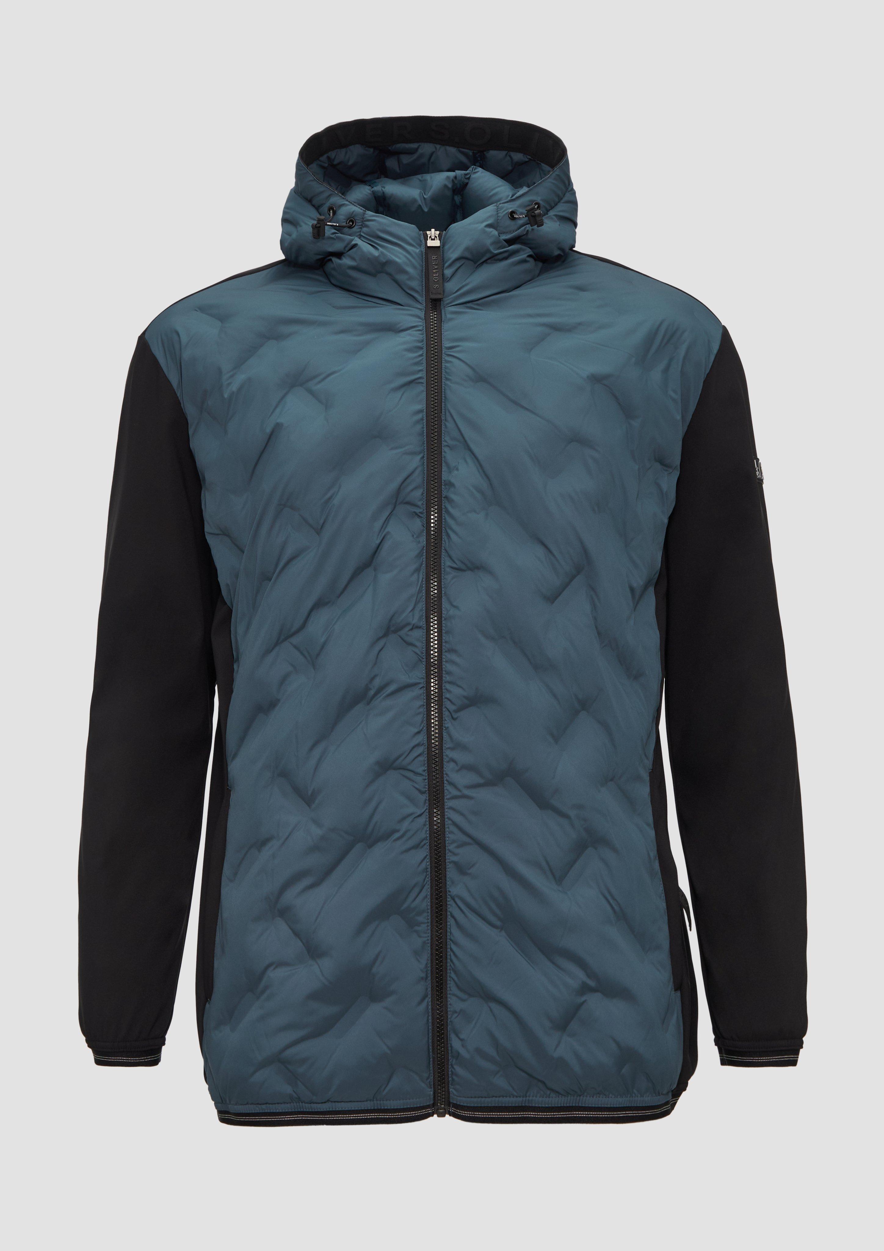 s.Oliver - Wattierte Jacke im Fabricmix, Herren, blau