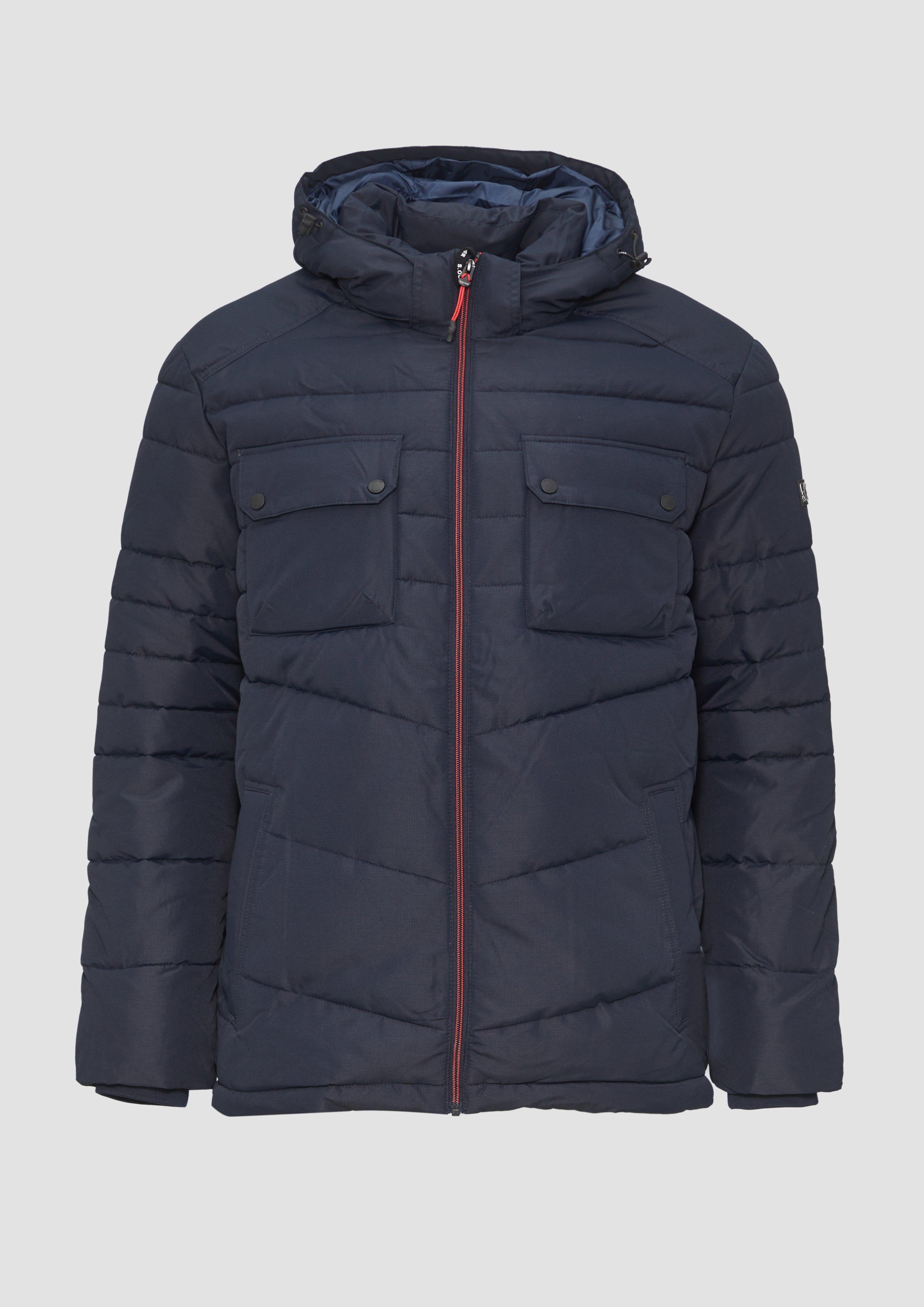 s.Oliver - Gesteppte Jacke mit abnehmbarer Kapuze, Herren, blau