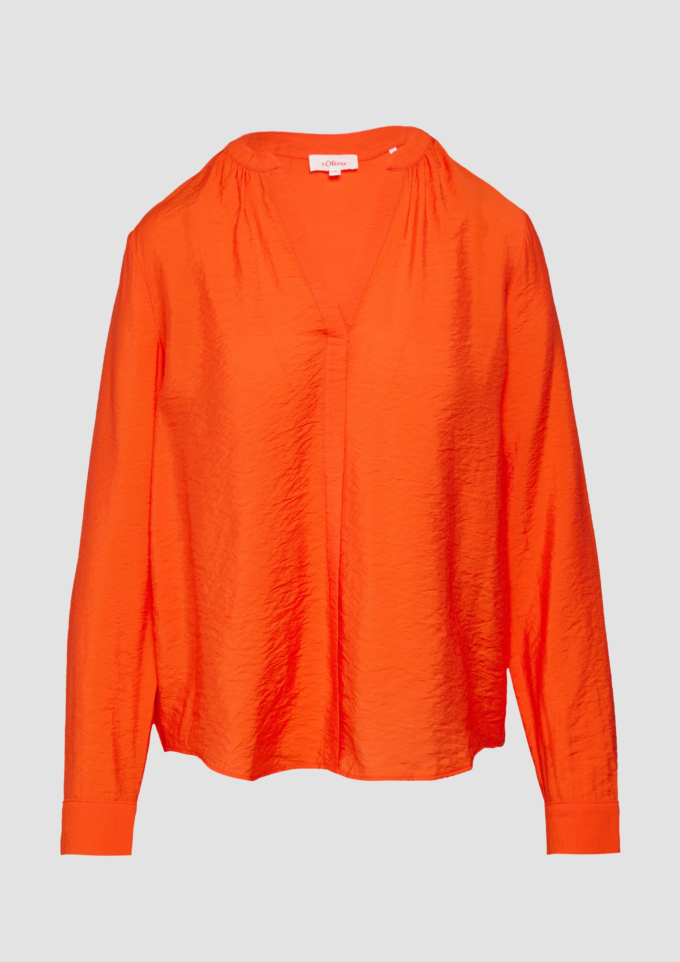 s.Oliver - Strukturierte Bluse aus Viskosemix, Damen, Orange