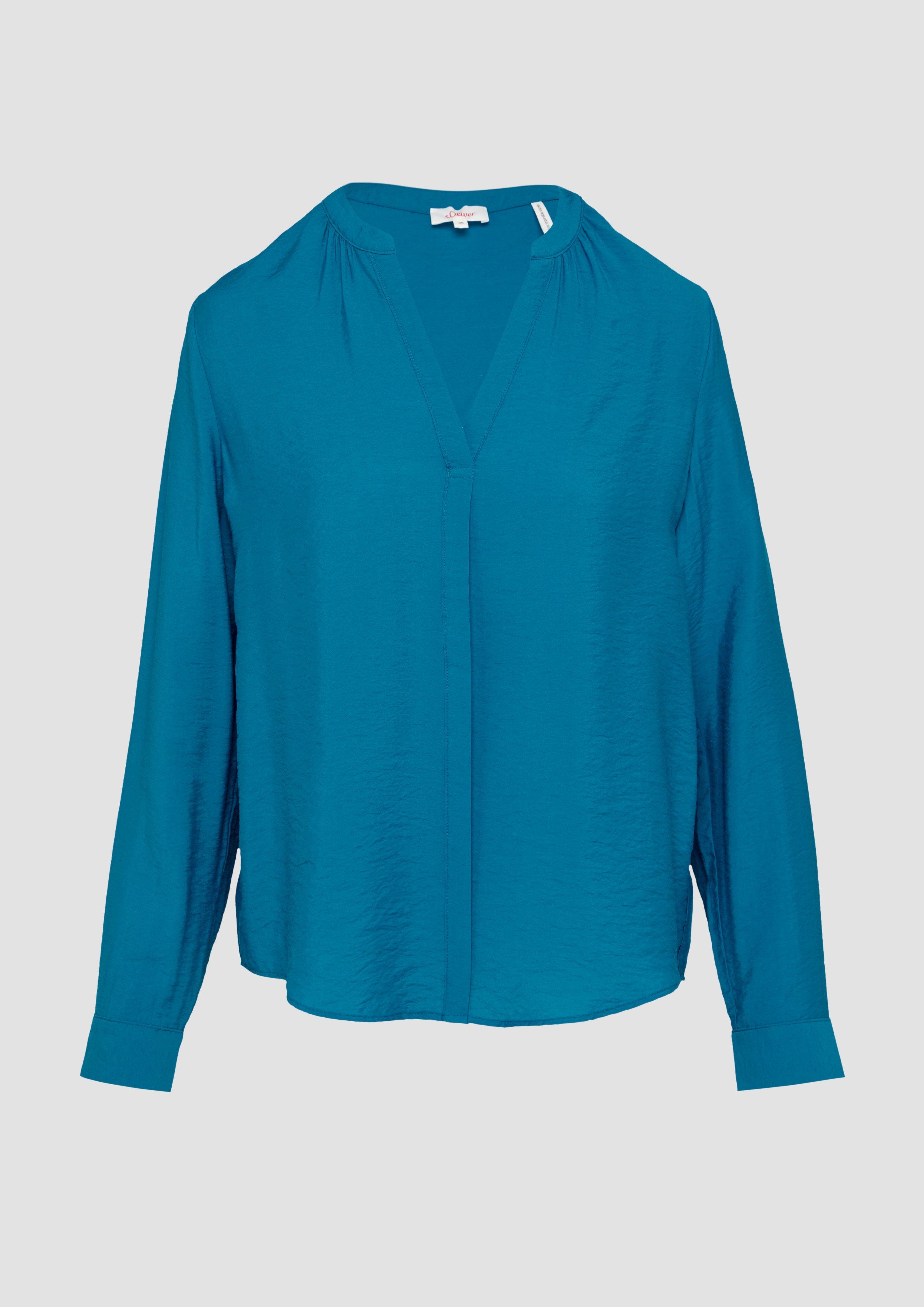 s.Oliver - Strukturierte Bluse aus Viskosemix, Damen, Blau